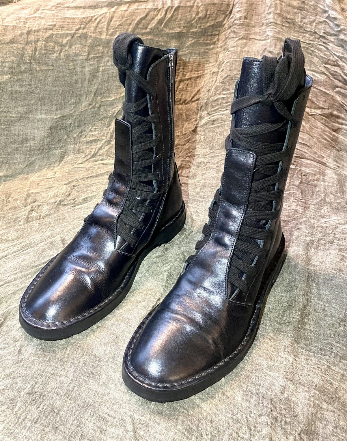 Ann Demeulemeester Ann Demeulemeester black leather boots double lace 41 Size US 11 / IT 41 - 13 Thumbnail