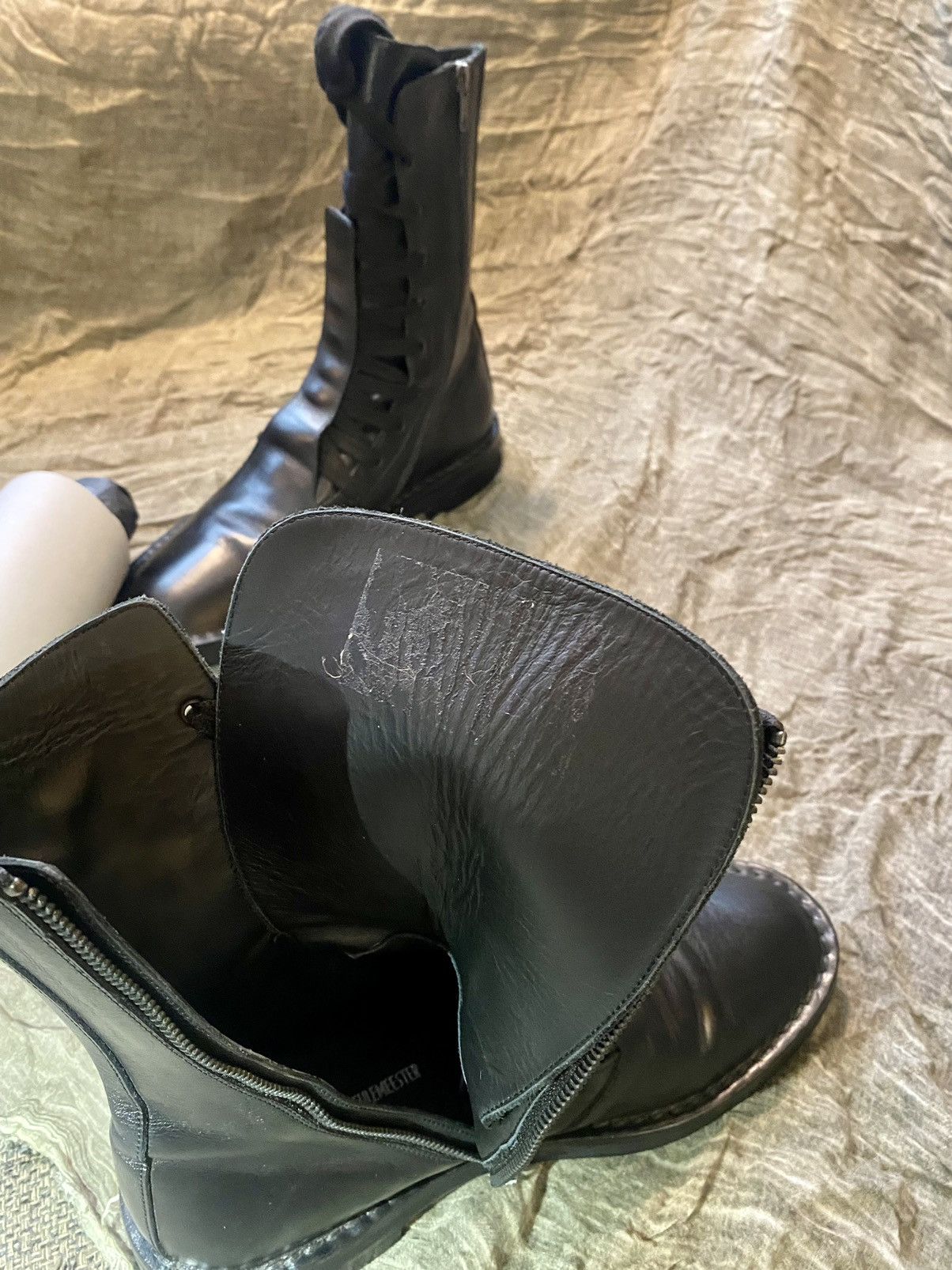 Ann Demeulemeester Ann Demeulemeester black leather boots double lace 41 Size US 11 / IT 41 - 14 Thumbnail