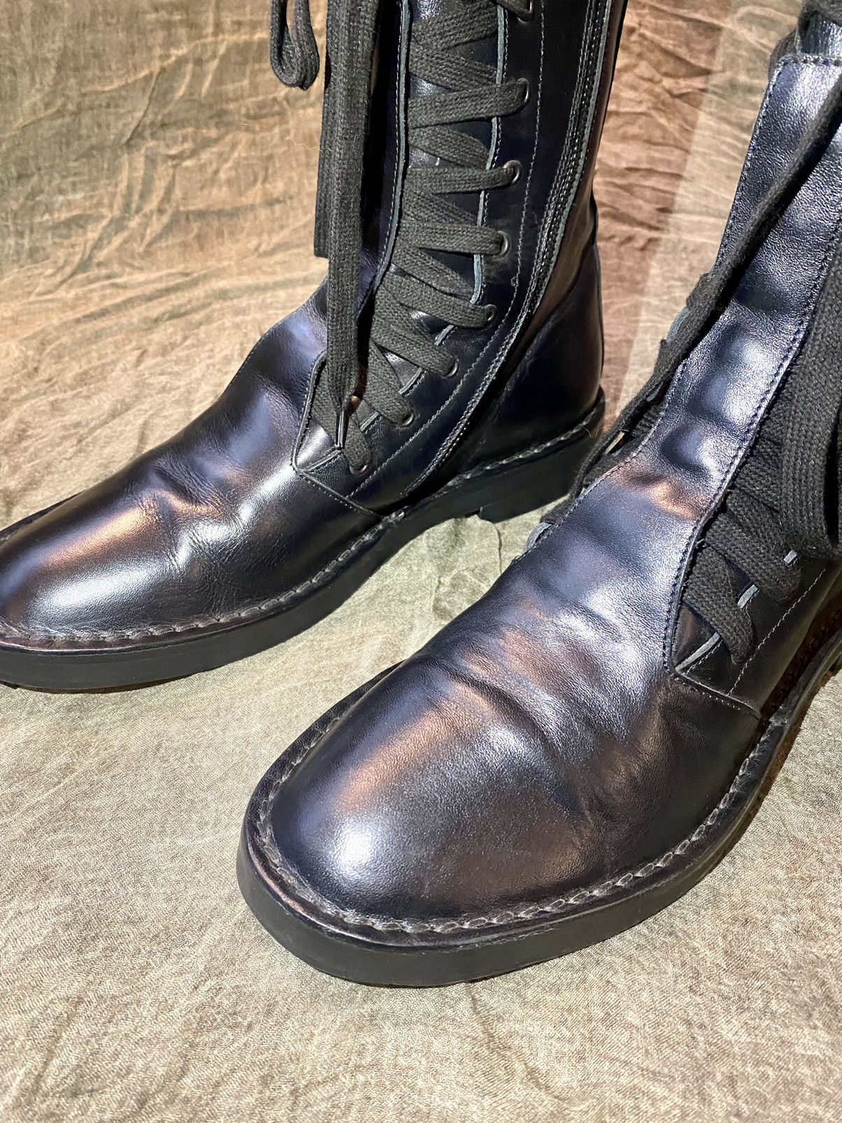 Ann Demeulemeester Ann Demeulemeester black leather boots double lace 41 Size US 11 / IT 41 - 9 Thumbnail