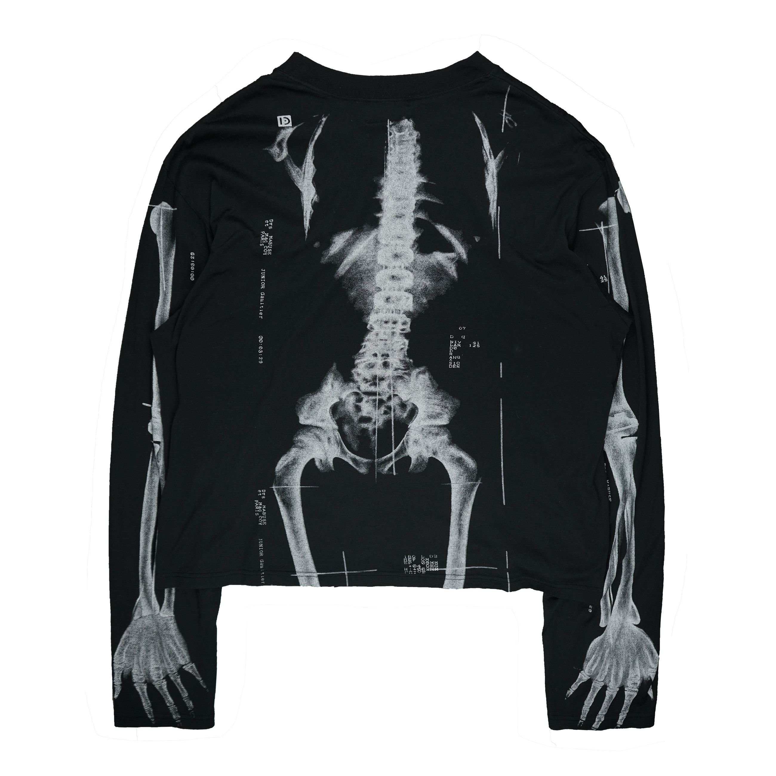 Jean Paul Gaultier SS90 Black X-Ray Long Sleeve Size US M / EU 48-50 / 2 - 2 Thumbnail