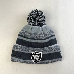 L.A.Raiders NFL New Era Pom Ball Black Knit Hat Cap Beanie