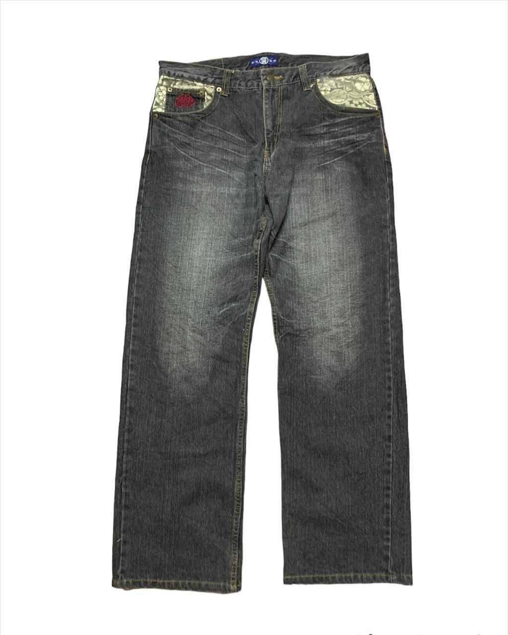 Hysteric Glamour Karakuri Tamashi Embroidered Sukajan Denim Size US 35 - 2 Thumbnail