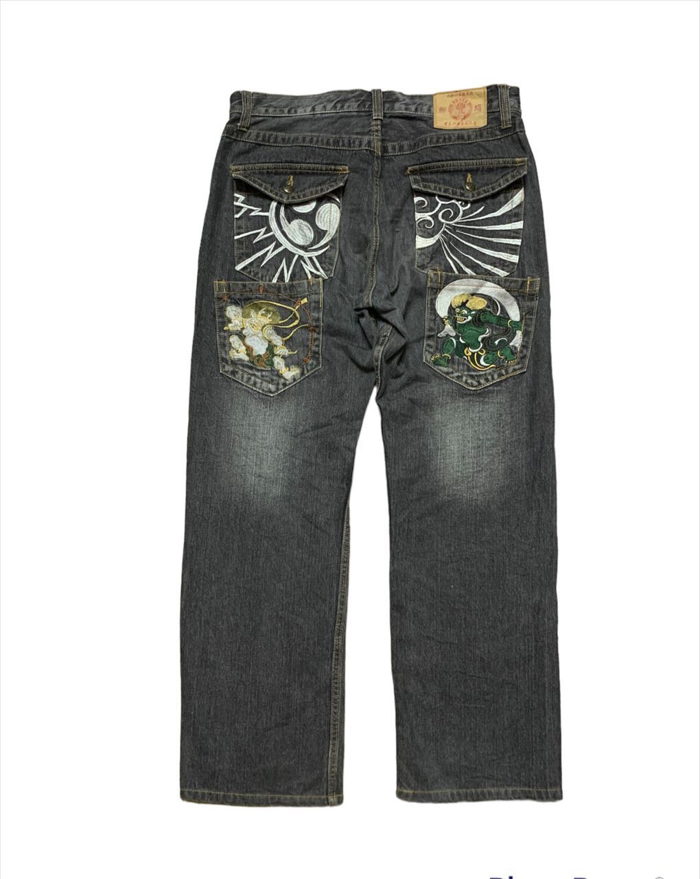 Hysteric Glamour Karakuri Tamashi Embroidered Sukajan Denim Size US 35 - 1 Thumbnail