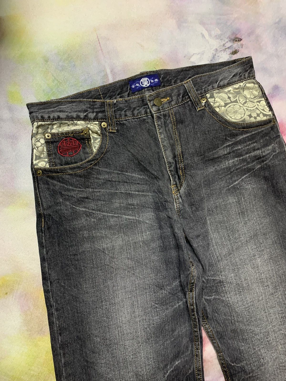 Hysteric Glamour Karakuri Tamashi Embroidered Sukajan Denim Size US 35 - 5 Thumbnail