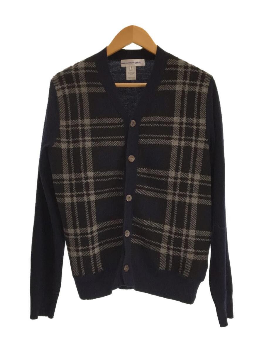 Check Wool Knit Cardigan