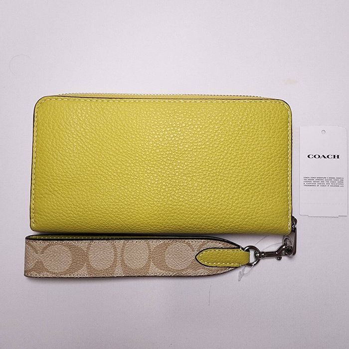 Coach lime wallet hot sale