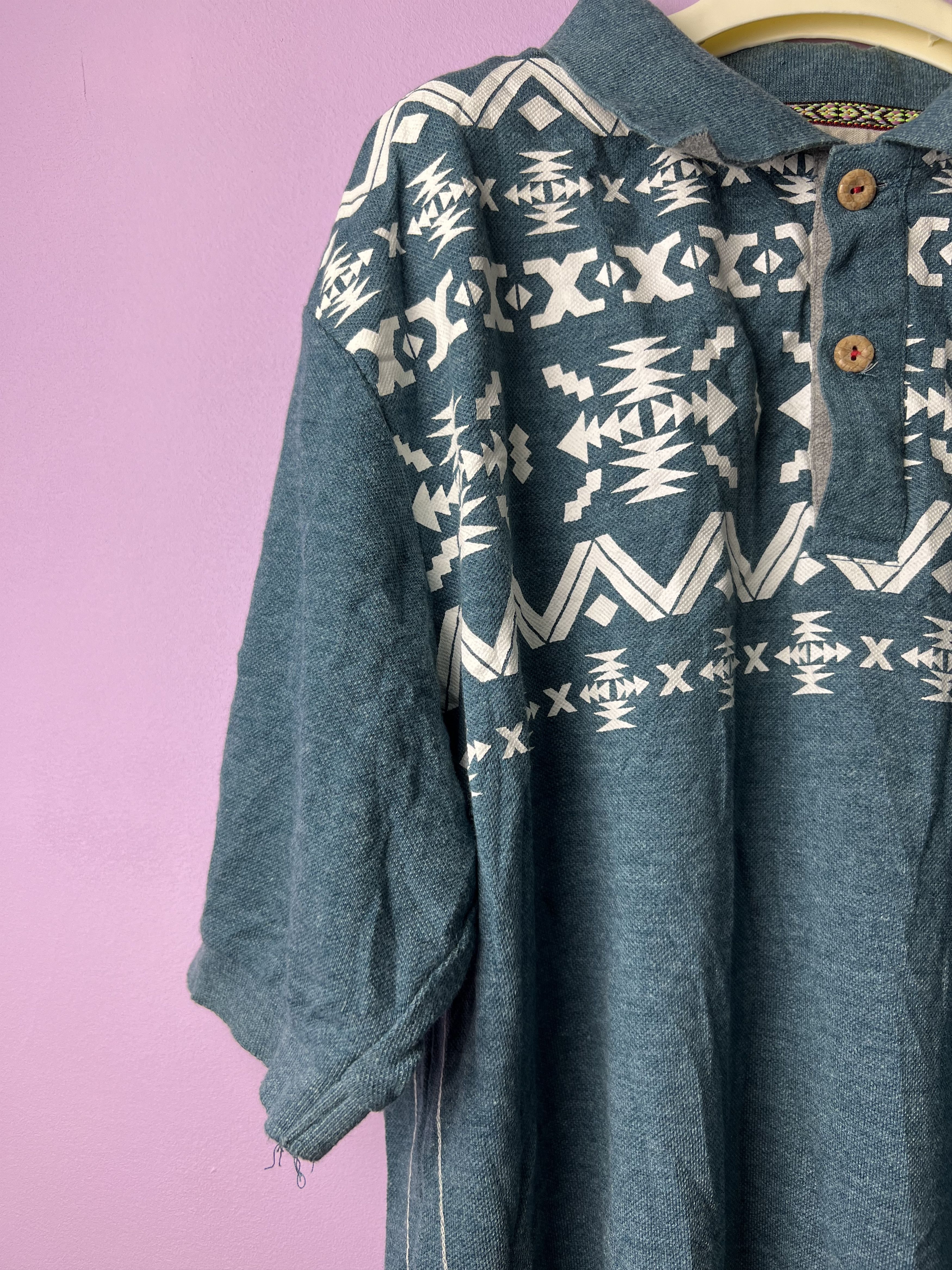 Japanese Brand 🔥Native Navajo Paraspur Polo Tees Size US M / EU 48-50 / 2 - 8 Thumbnail