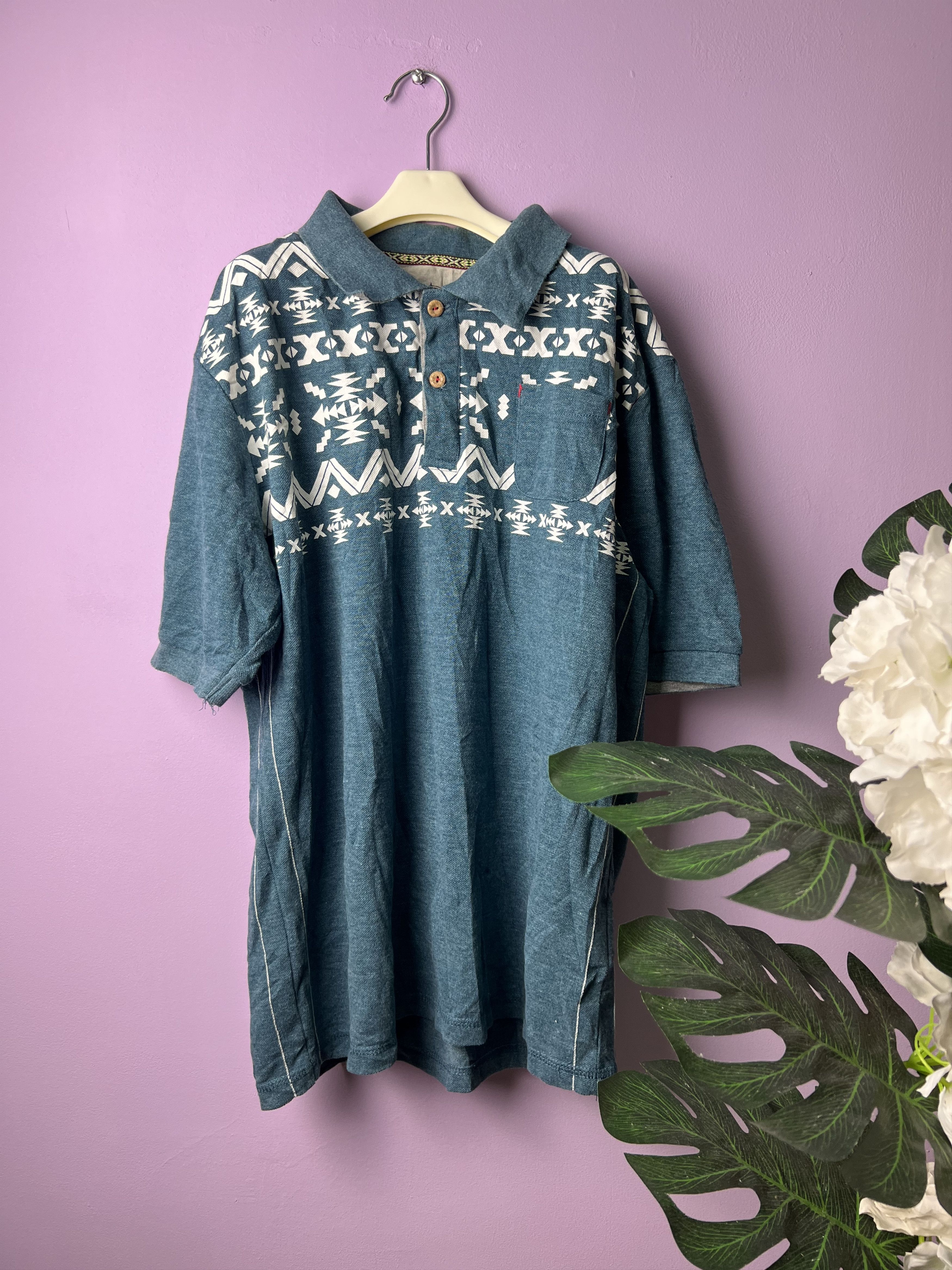 Japanese Brand 🔥Native Navajo Paraspur Polo Tees Size US M / EU 48-50 / 2 - 1 Thumbnail