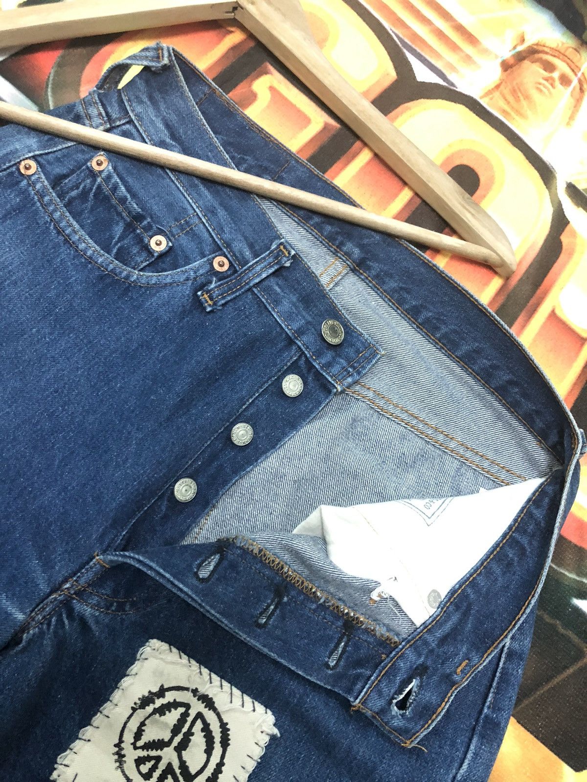 Levi's × Vintage RARE🔥ONLY 1 VINTAGE 1993 LEVIS 501 CUSTOM PATCHWORK SELVEDGE Size US 29 - 5 Thumbnail