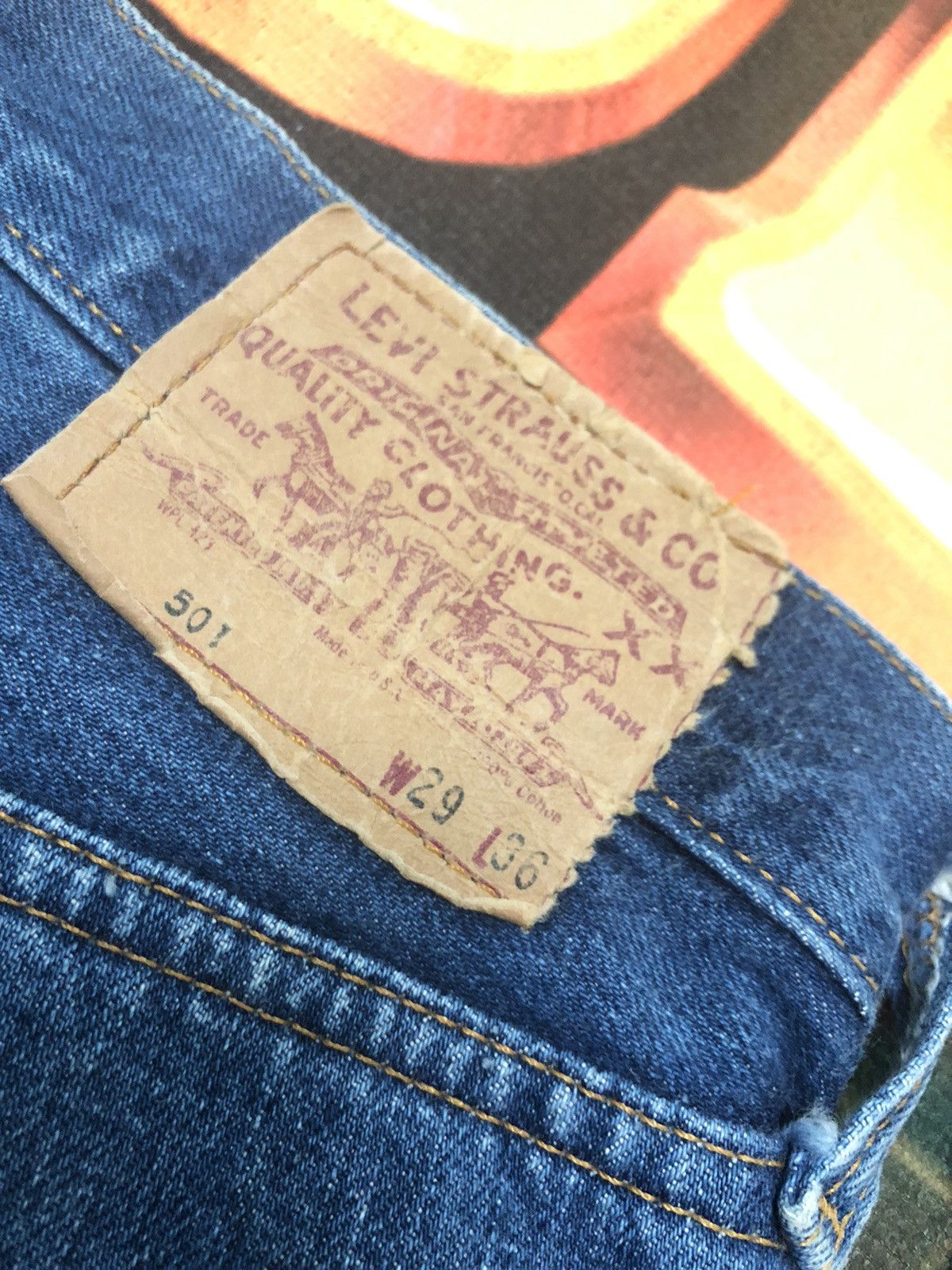 Levi's × Vintage RARE🔥ONLY 1 VINTAGE 1993 LEVIS 501 CUSTOM PATCHWORK SELVEDGE Size US 29 - 11 Thumbnail