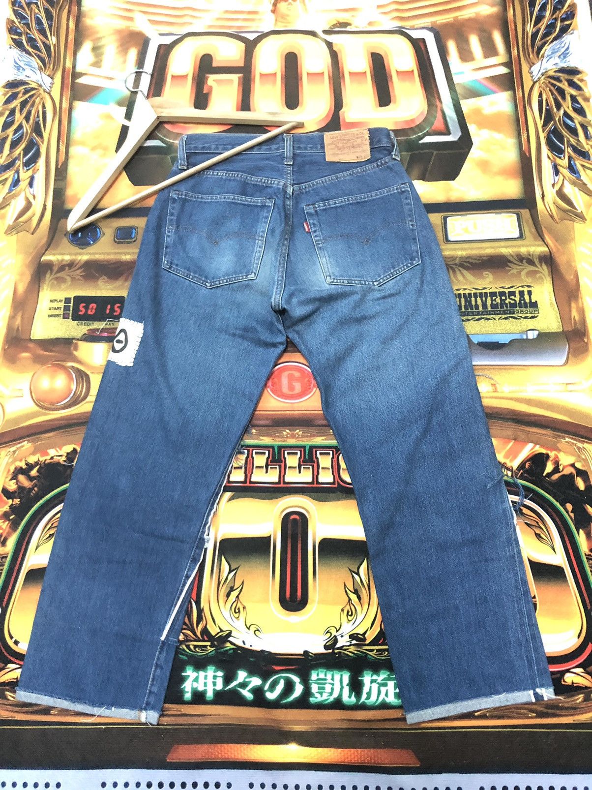 Levi's × Vintage RARE🔥ONLY 1 VINTAGE 1993 LEVIS 501 CUSTOM PATCHWORK SELVEDGE Size US 29 - 13 Thumbnail