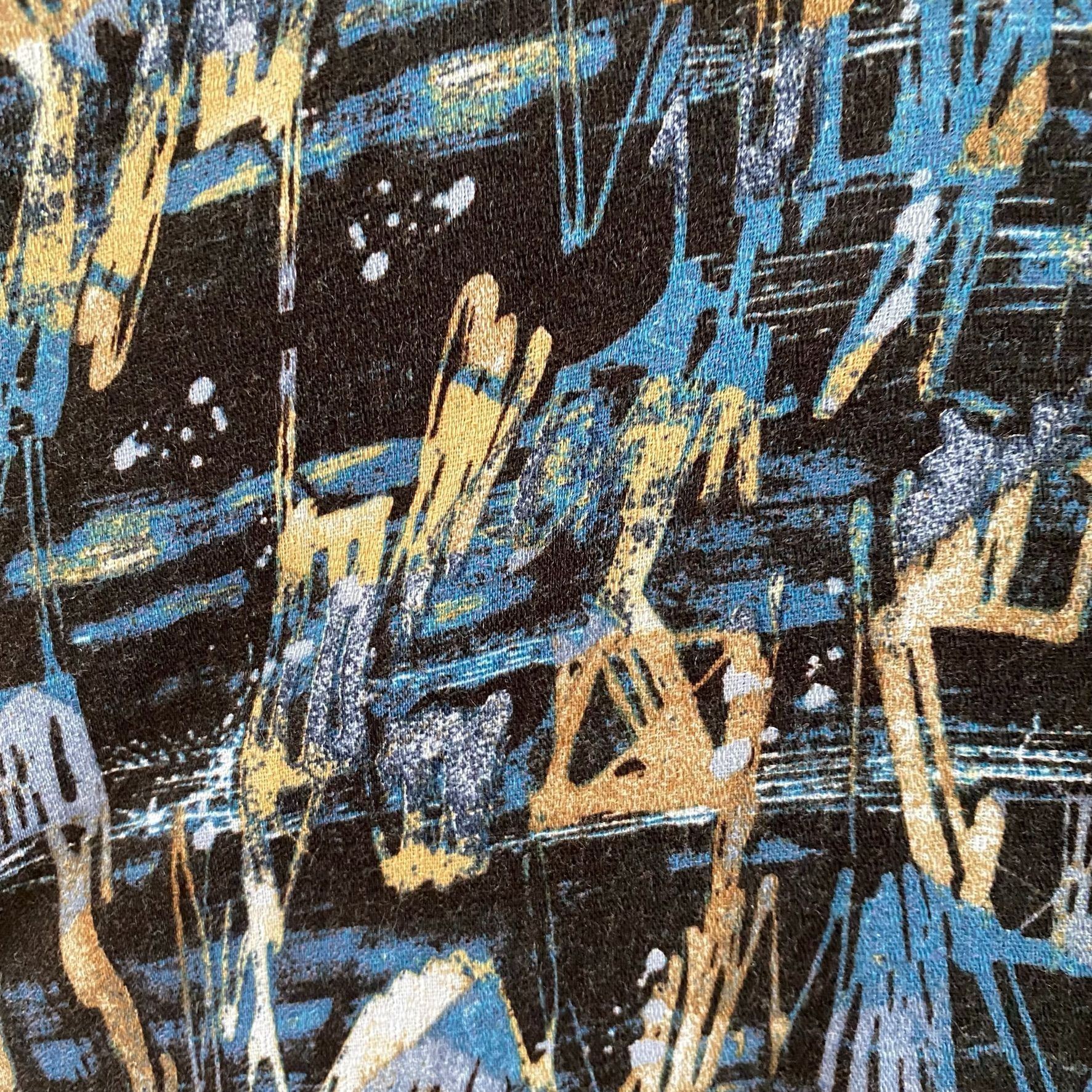 Vintage Black Abstract Geometric Button Up Casual Shirt Size US M / EU 48-50 / 2 - 2 Thumbnail