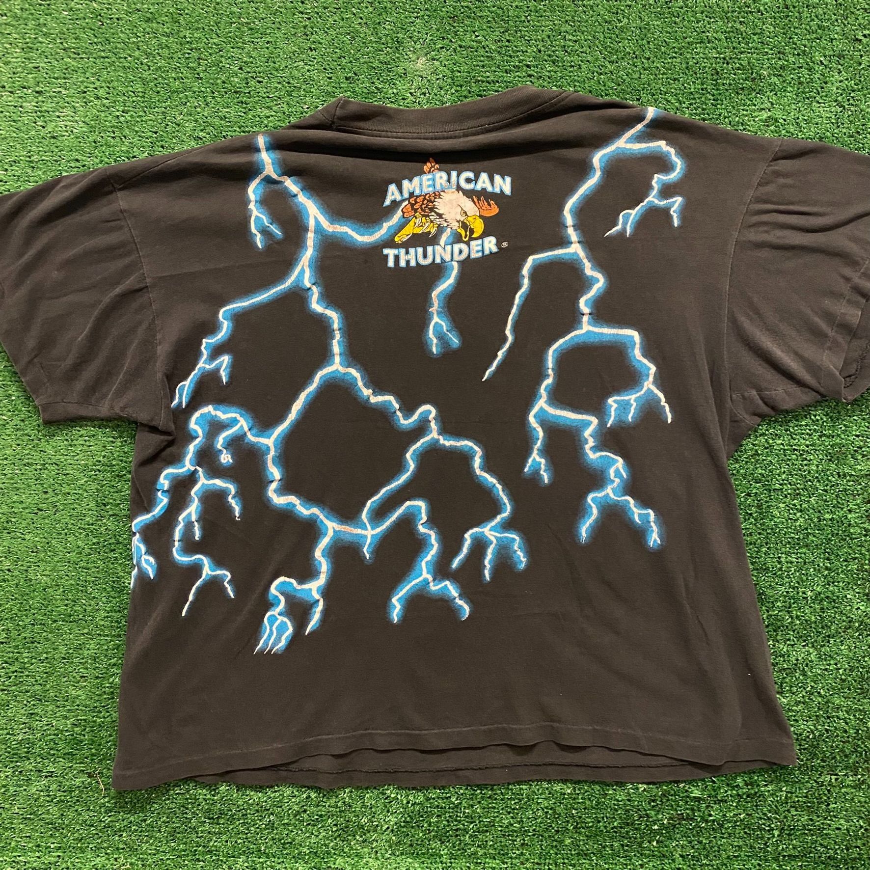 Vintage Crazy Vintage 90s Black Panther American Thunder T-Shirt Size US XL / EU 56 / 4 - 4 Thumbnail