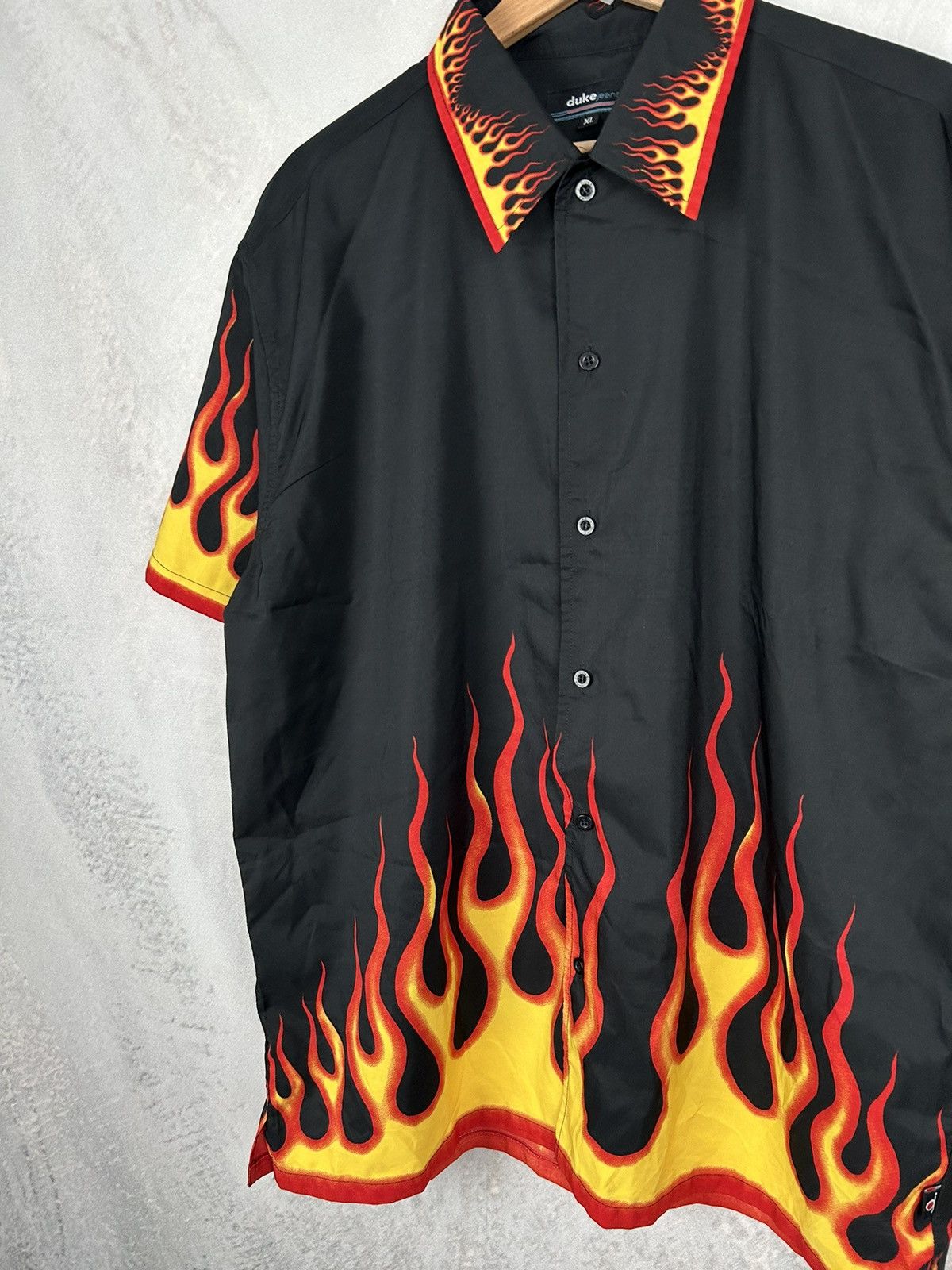 Vintage Vintage Flame Graphic Button Up Shortsleeve Shirt Size US XL / EU 56 / 4 - 3 Thumbnail