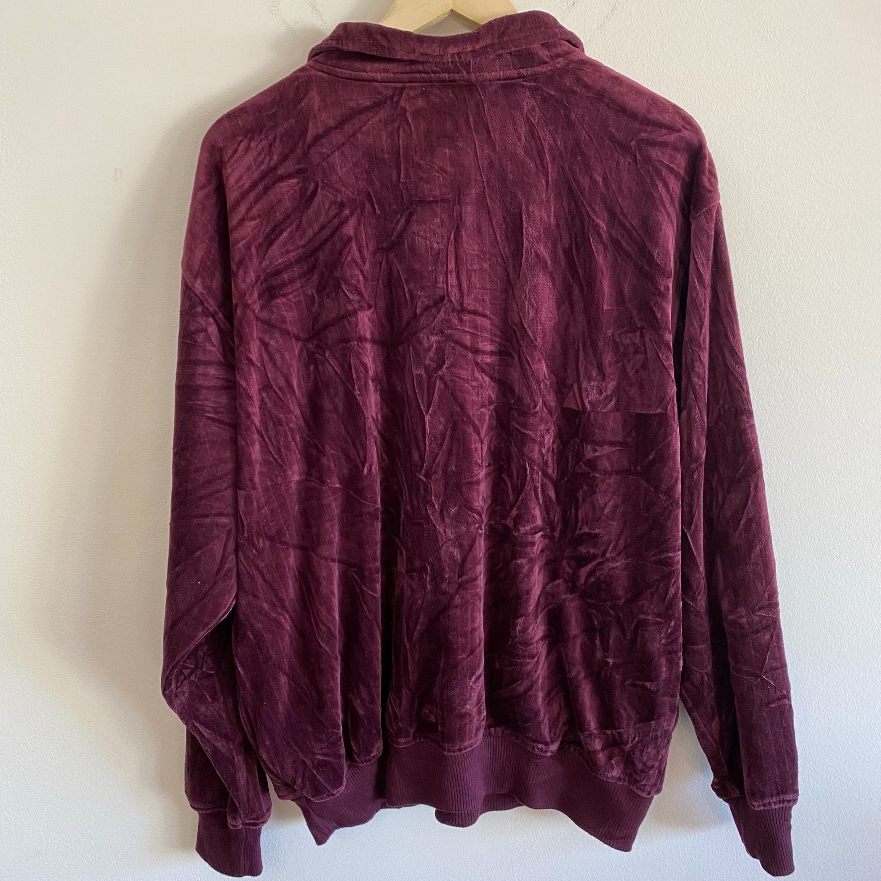 Vintage Vintage Velvet Velour Quarter Zip Pullover Sweatshirt Size US XL / EU 56 / 4 - 4 Thumbnail