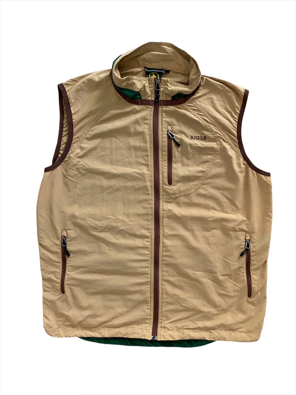 AIGLE zipper Vest nice designer