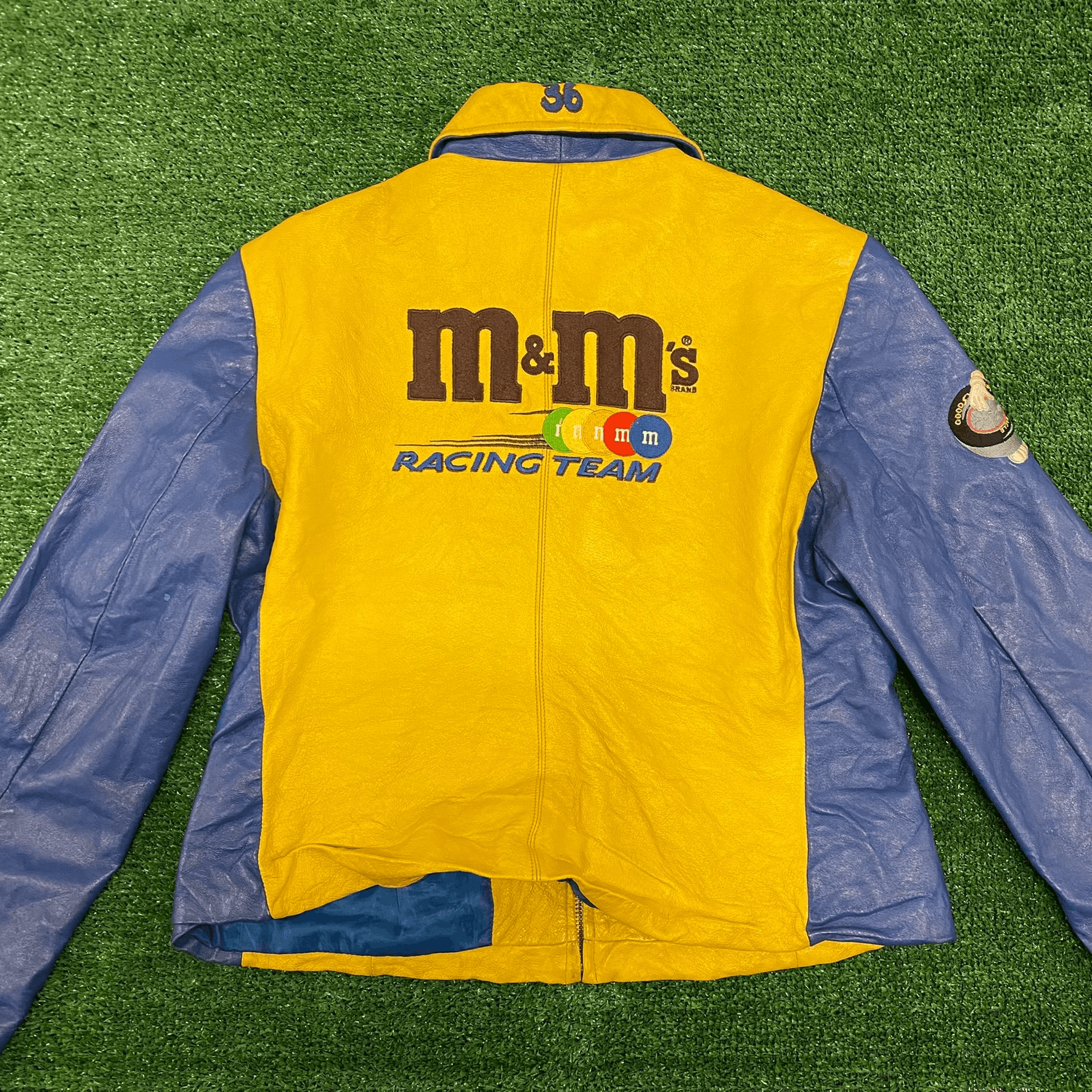Jeff Hamilton Crazy Vintage 90s M&M's Racing Leather NASCAR Jacket Size US S / EU 44-46 / 1 - 4 Thumbnail