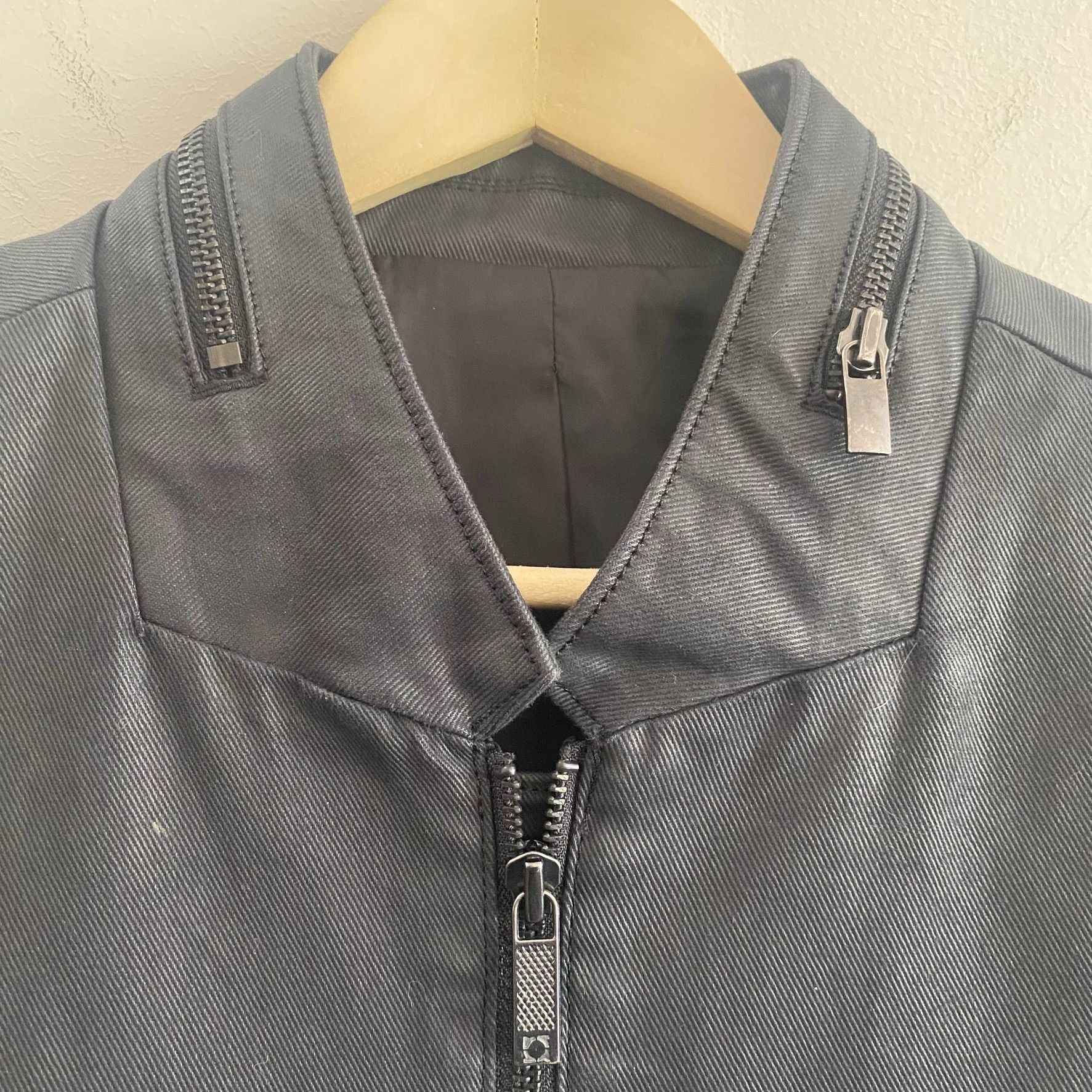 Kenneth Cole Vintage Y2K Kenneth Cole Waxed Denim Biker Jacket Size US L / EU 52-54 / 3 - 4 Thumbnail