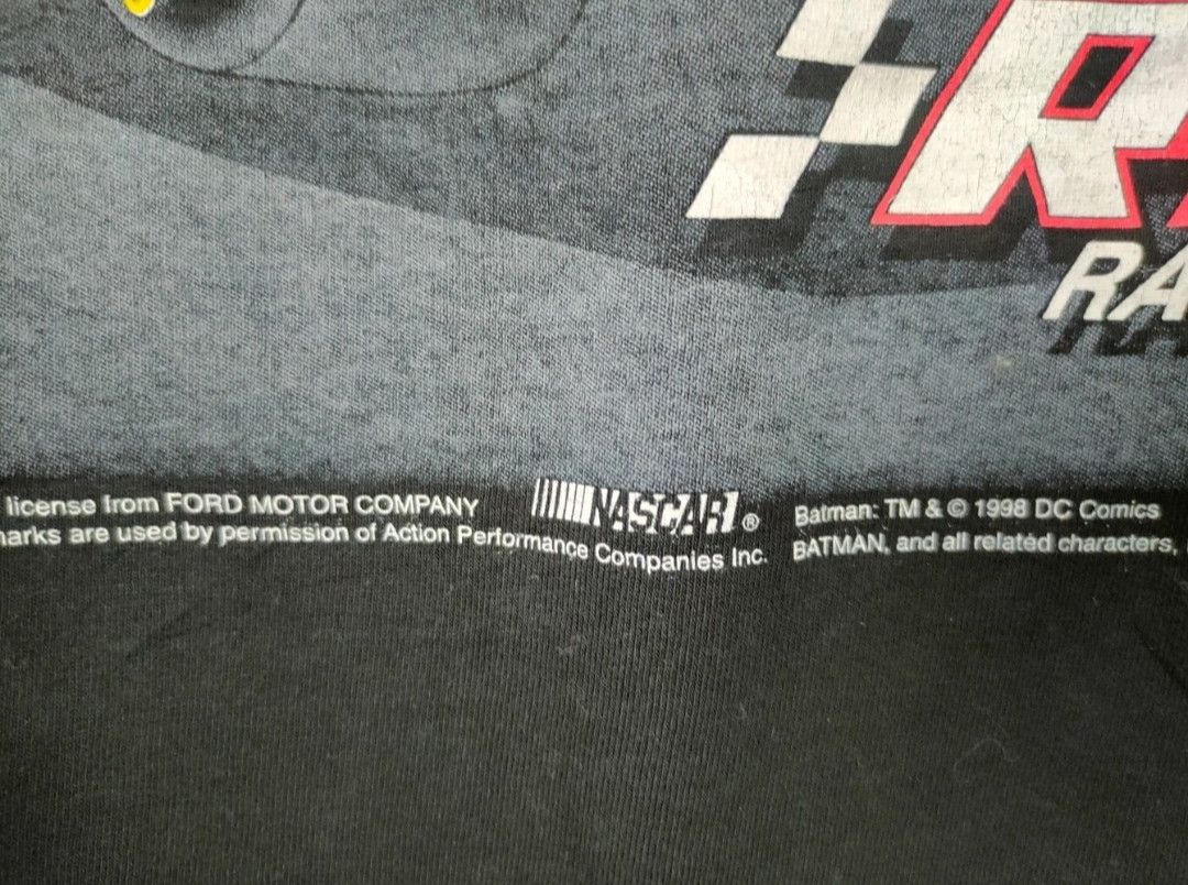 DC Comics 1998 Batman X Nascar X Ford X Dale Jarret vintage tee #3476 Size US XXL / EU 58 / 5 - 15 Thumbnail
