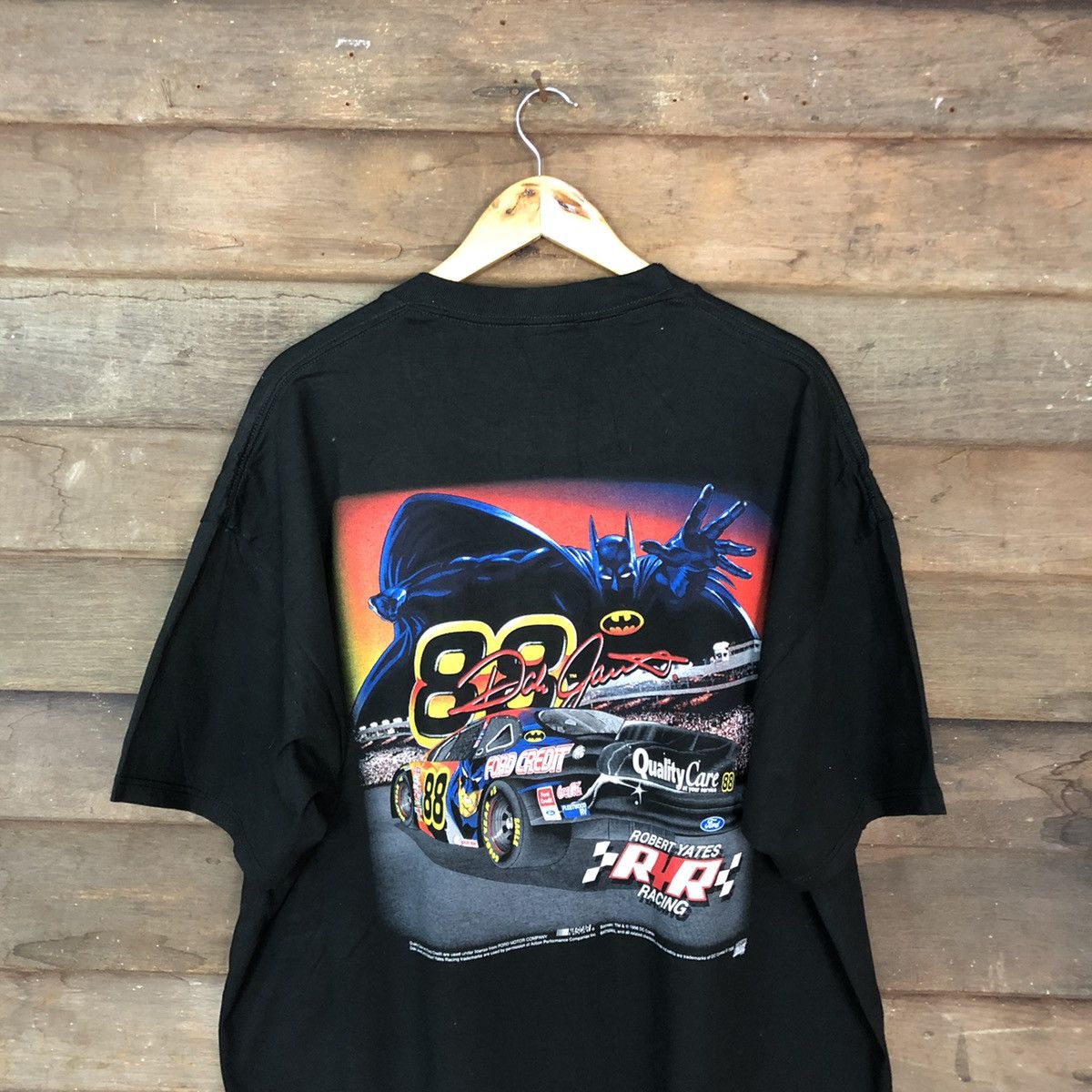 DC Comics 1998 Batman X Nascar X Ford X Dale Jarret vintage tee #3476 Size US XXL / EU 58 / 5 - 11 Thumbnail