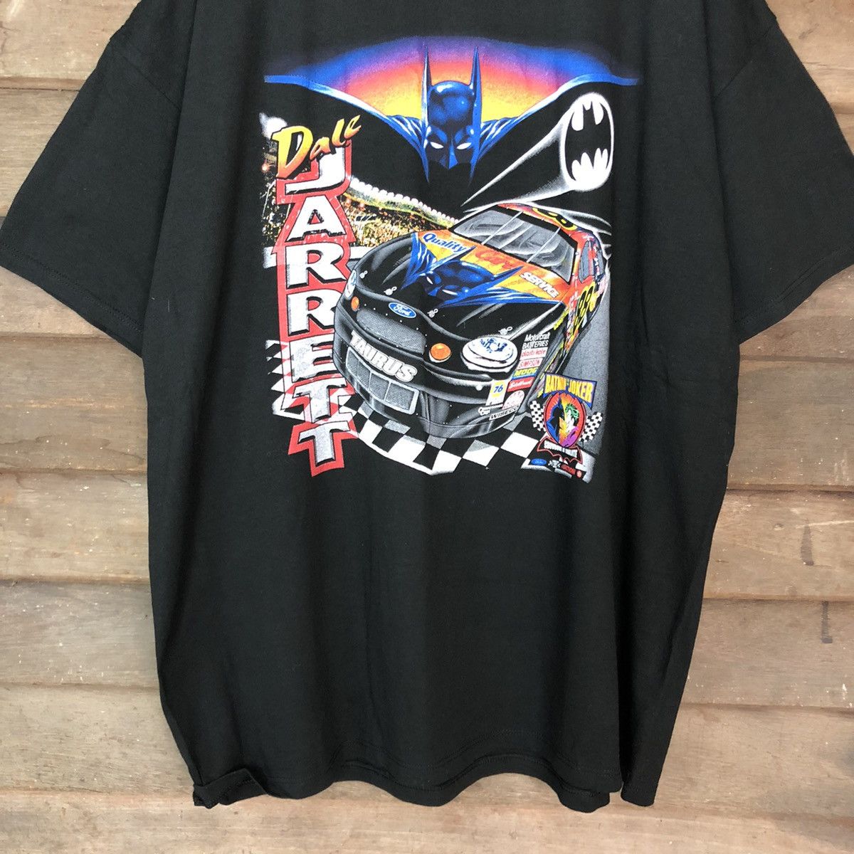 DC Comics 1998 Batman X Nascar X Ford X Dale Jarret vintage tee #3476 Size US XXL / EU 58 / 5 - 6 Thumbnail