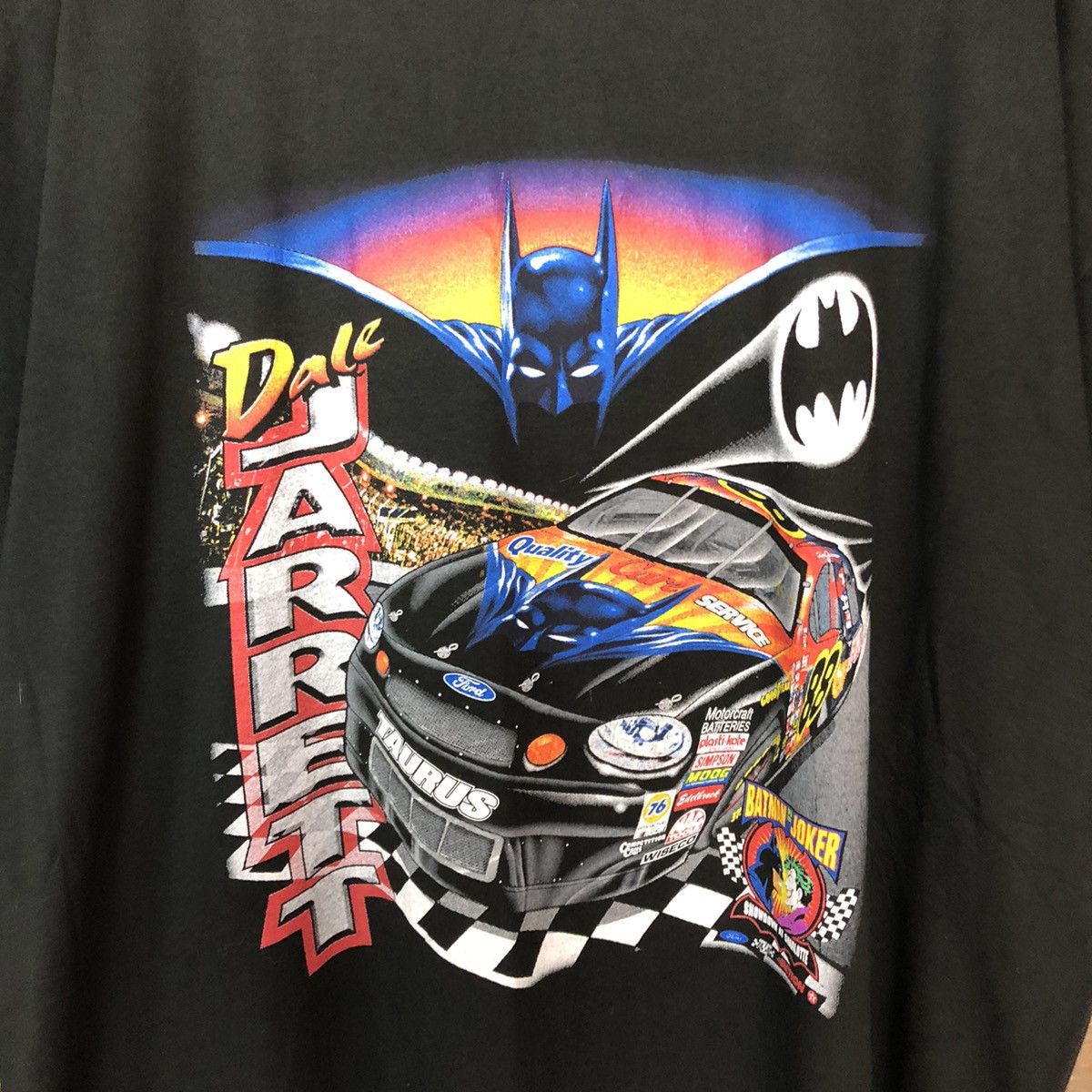 DC Comics 1998 Batman X Nascar X Ford X Dale Jarret vintage tee #3476 Size US XXL / EU 58 / 5 - 8 Thumbnail