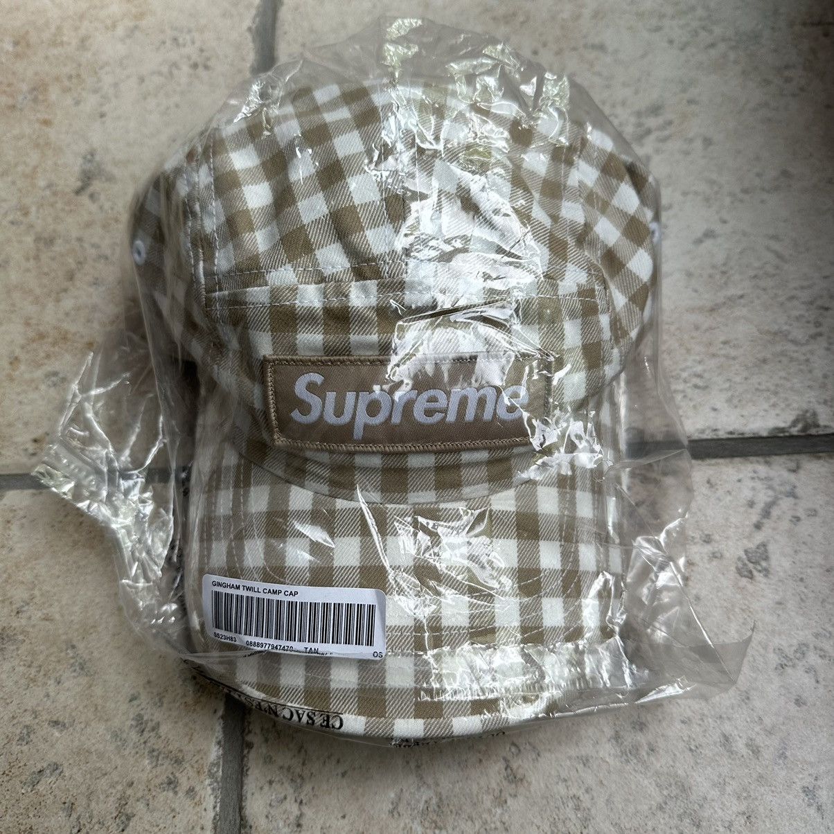 Supreme Gingham hotsell Camp Cap (Tan)