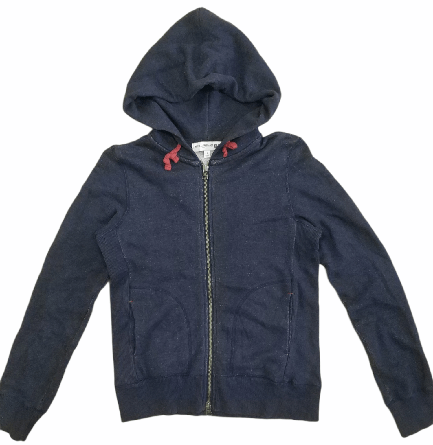 image of Uniqlo Ines De La Fressange Pullover Zipper Hoodies in Dark Blue, Women's (Size Small)