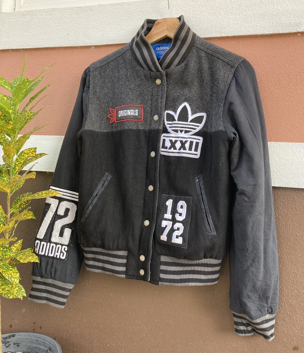 image of Adidas Originals Varsity Jacket 1972 For Kids in Black (Size 2XS)
