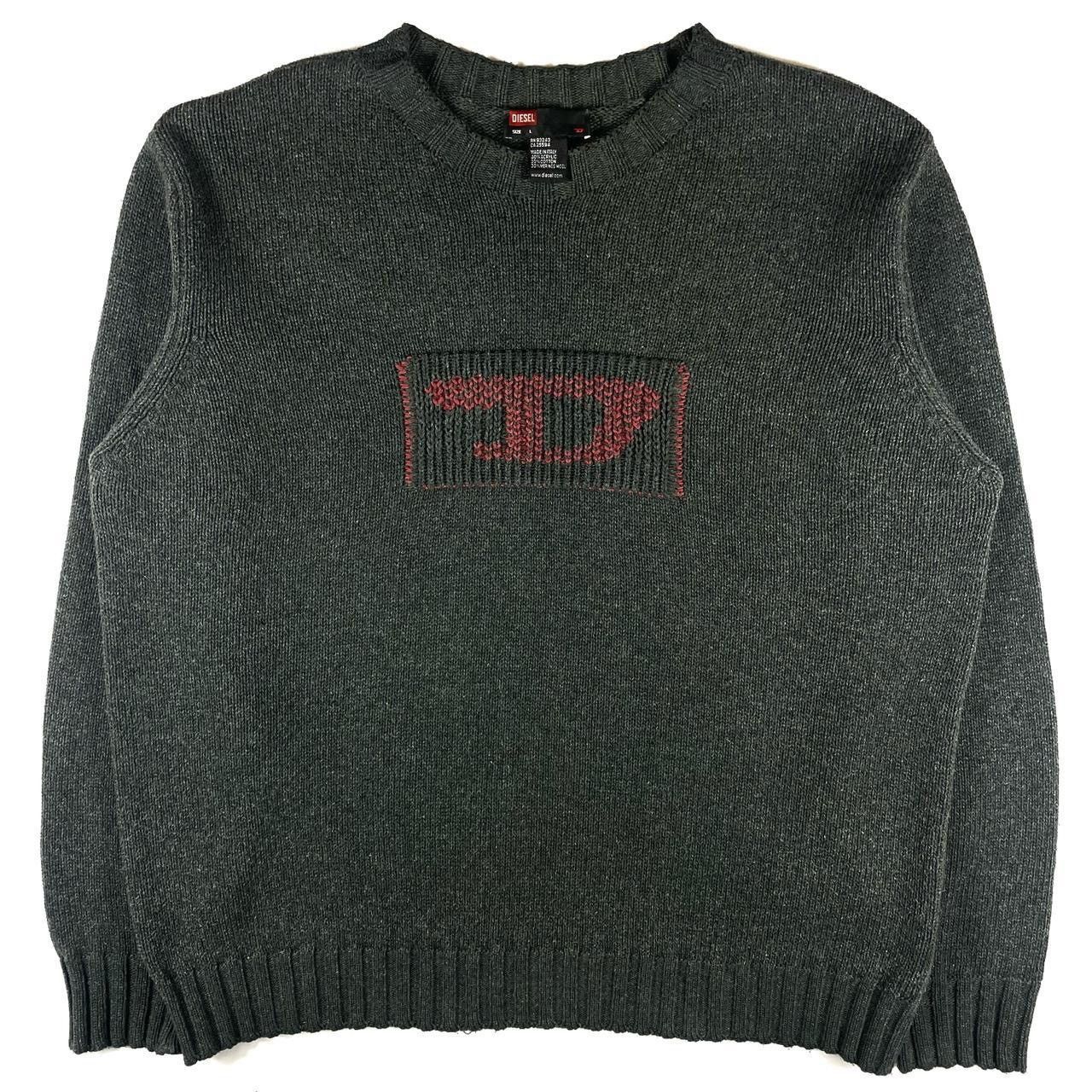 image of Diesel Sweater D Logo Y2K in Grey, Men's (Size Large)