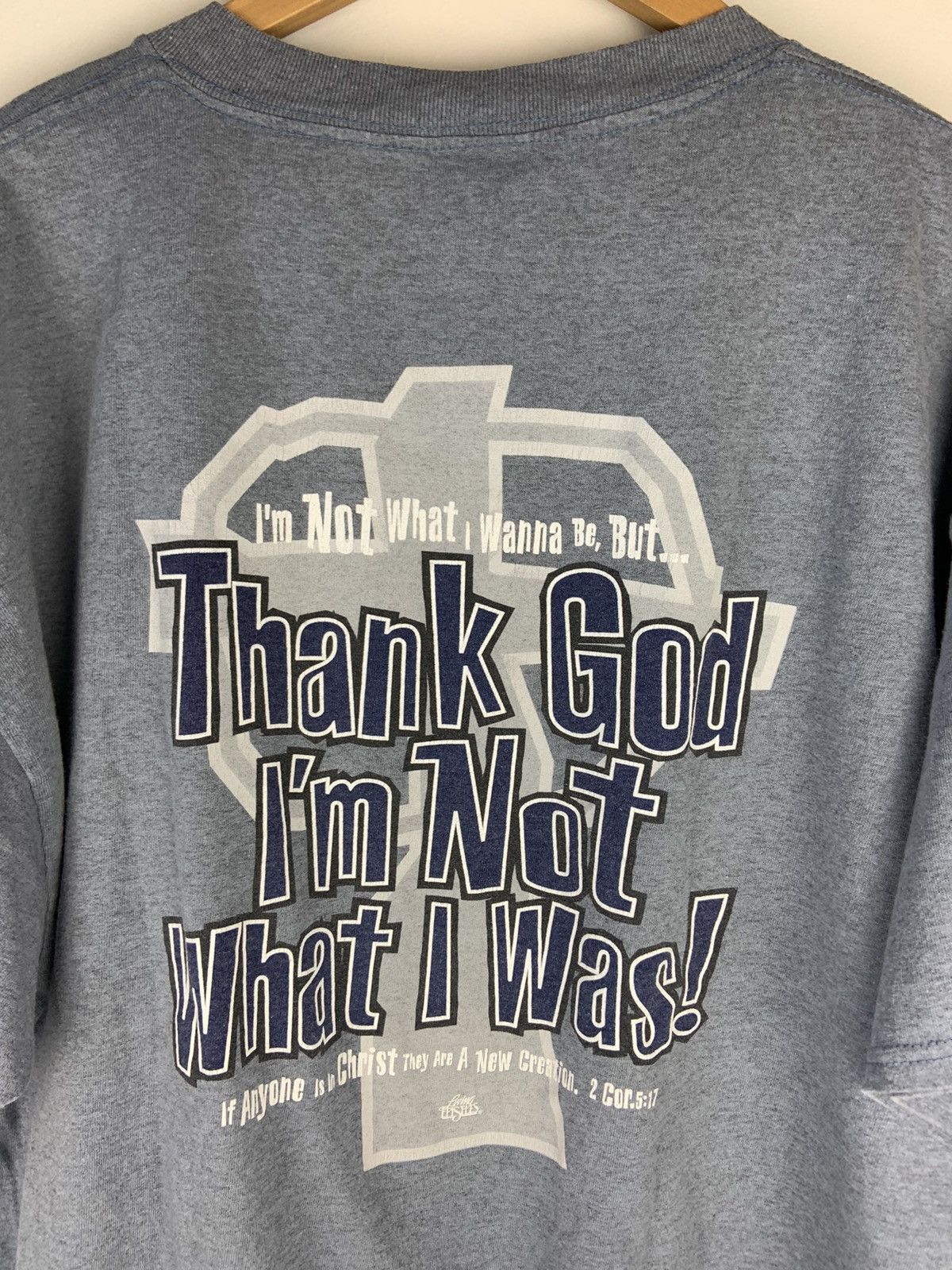 Vintage Vintage Bible 2 Corinthians 5:17 Tee Size US XL / EU 56 / 4 - 2 Thumbnail