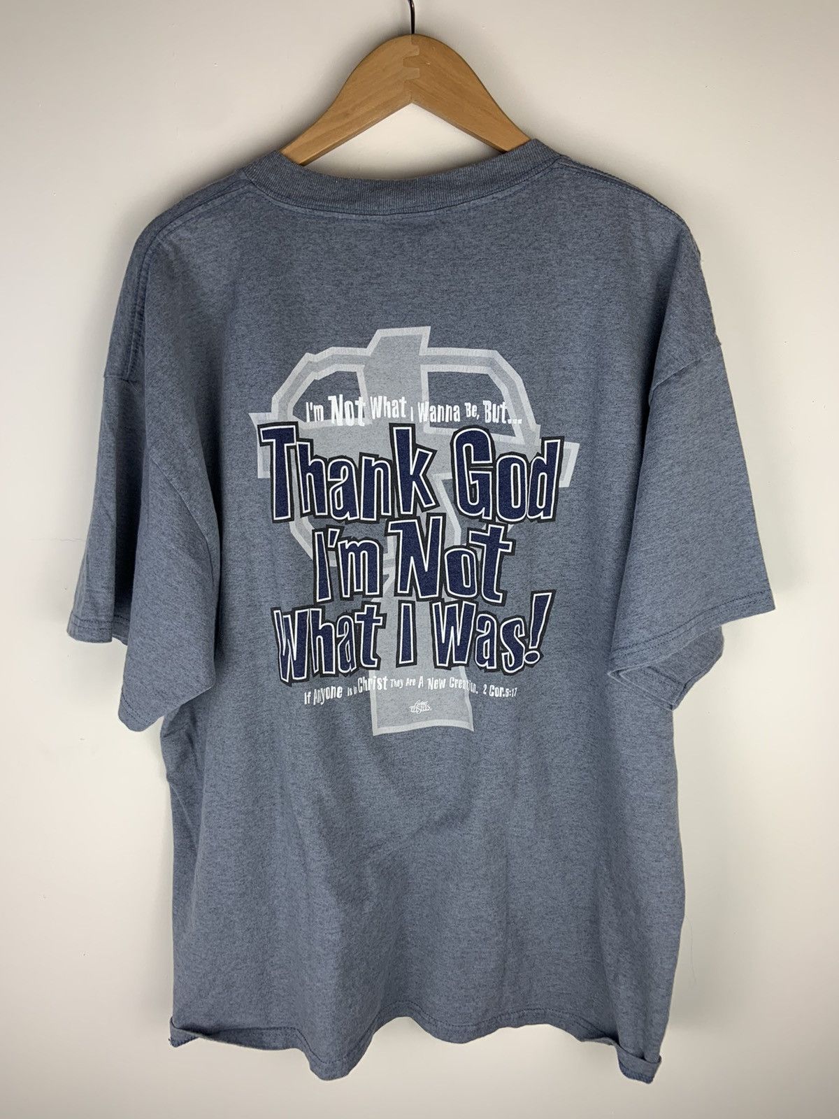 Vintage Vintage Bible 2 Corinthians 5:17 Tee Size US XL / EU 56 / 4 - 1 Thumbnail