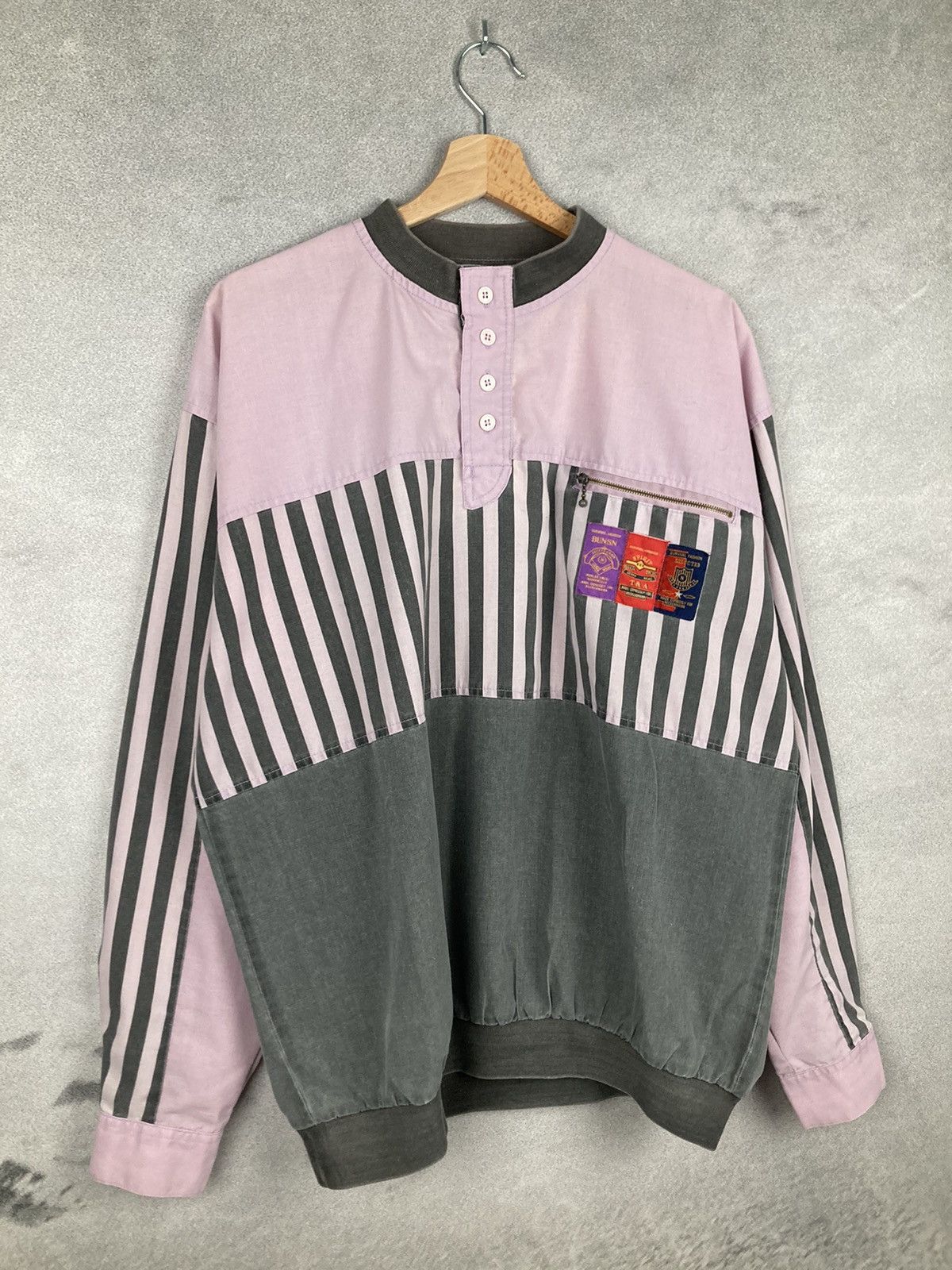 Vintage Vintage Pink Half Zip Sweatshirt 90s Retro Size US L / EU 52-54 / 3 - 4 Thumbnail