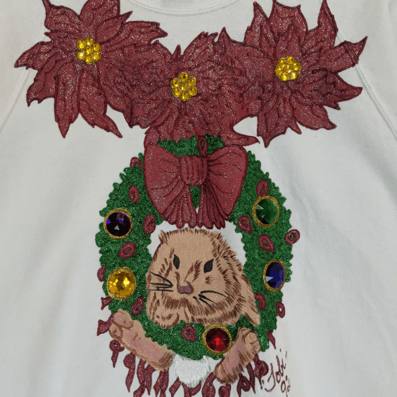 Jerzees Vintage 90's JERZEES Flower Animal Graphic Jumper Sweatshirt Size US XXL / EU 58 / 5 - 5 Thumbnail
