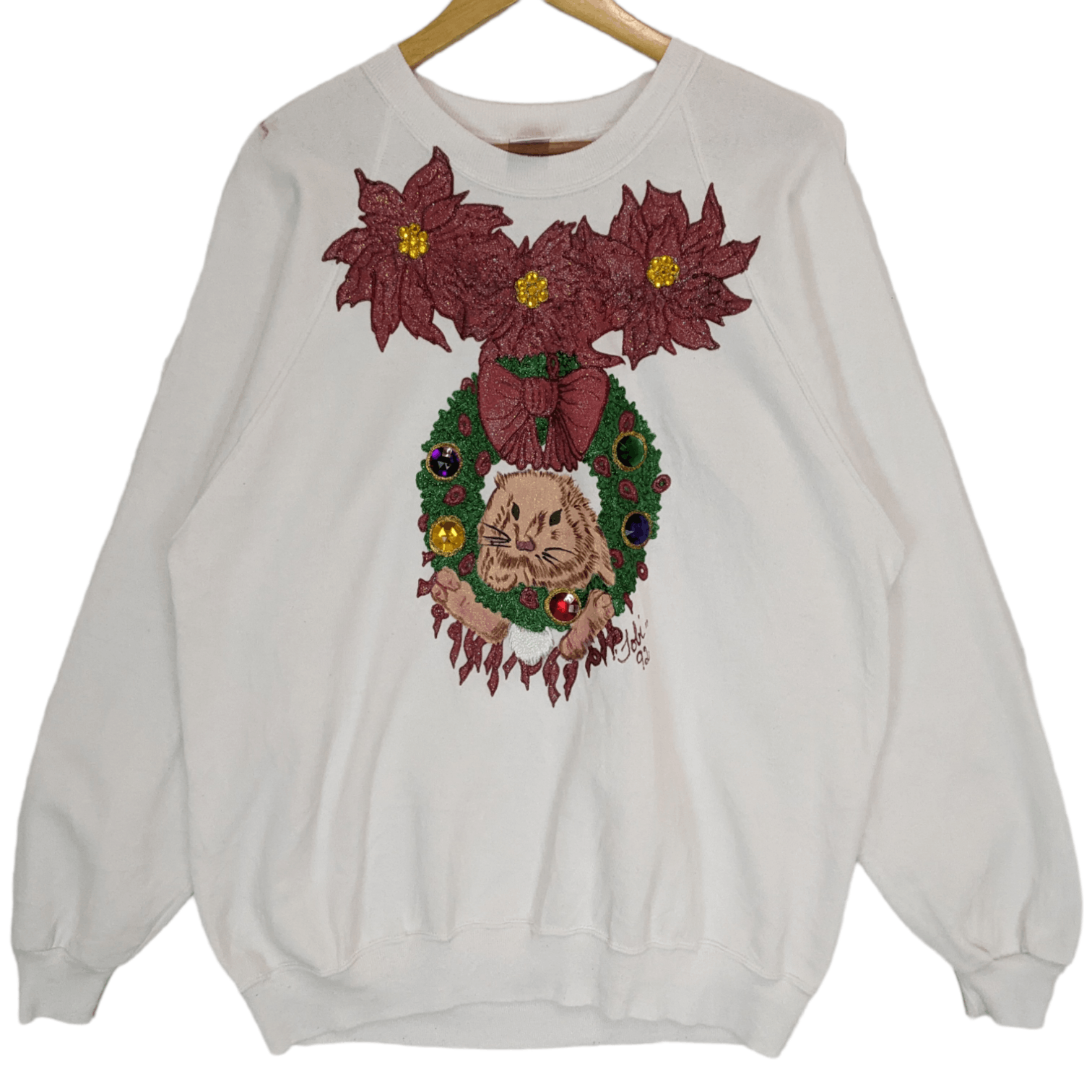 Jerzees Vintage 90's JERZEES Flower Animal Graphic Jumper Sweatshirt Size US XXL / EU 58 / 5 - 2 Thumbnail