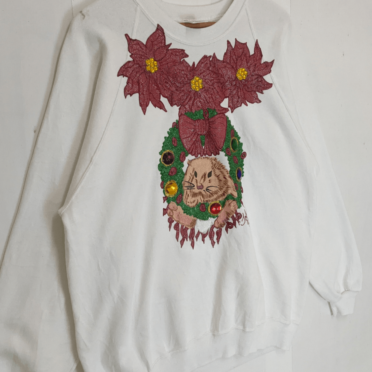 Jerzees Vintage 90's JERZEES Flower Animal Graphic Jumper Sweatshirt Size US XXL / EU 58 / 5 - 3 Thumbnail