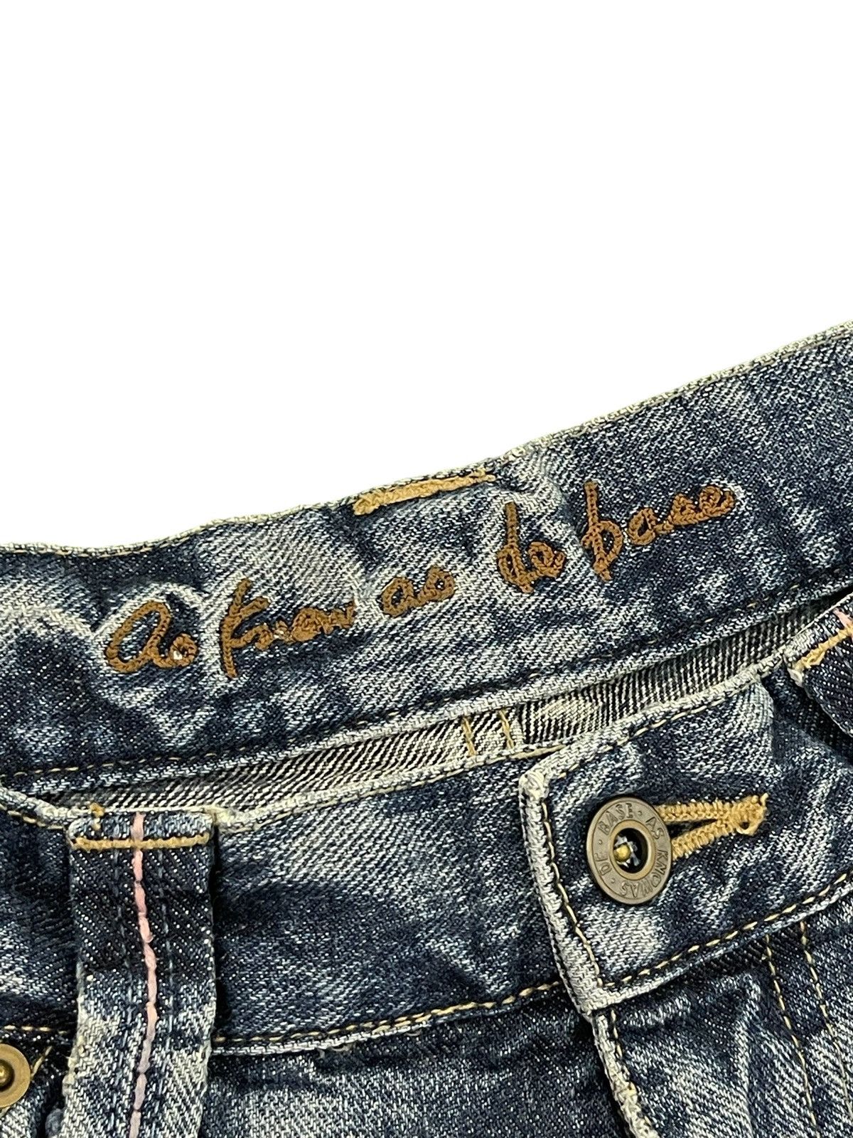 Japanese Brand Embroydery Jeans As Know As De Base Low Rise Denim 2🟦3 Size US 31 - 20 Thumbnail