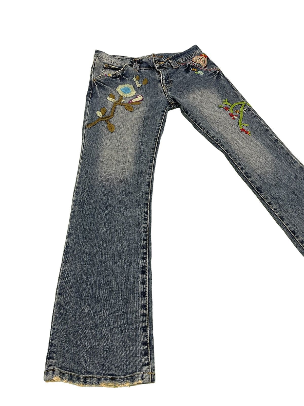 Japanese Brand Embroydery Jeans As Know As De Base Low Rise Denim 2🟦3 Size US 31 - 11 Thumbnail