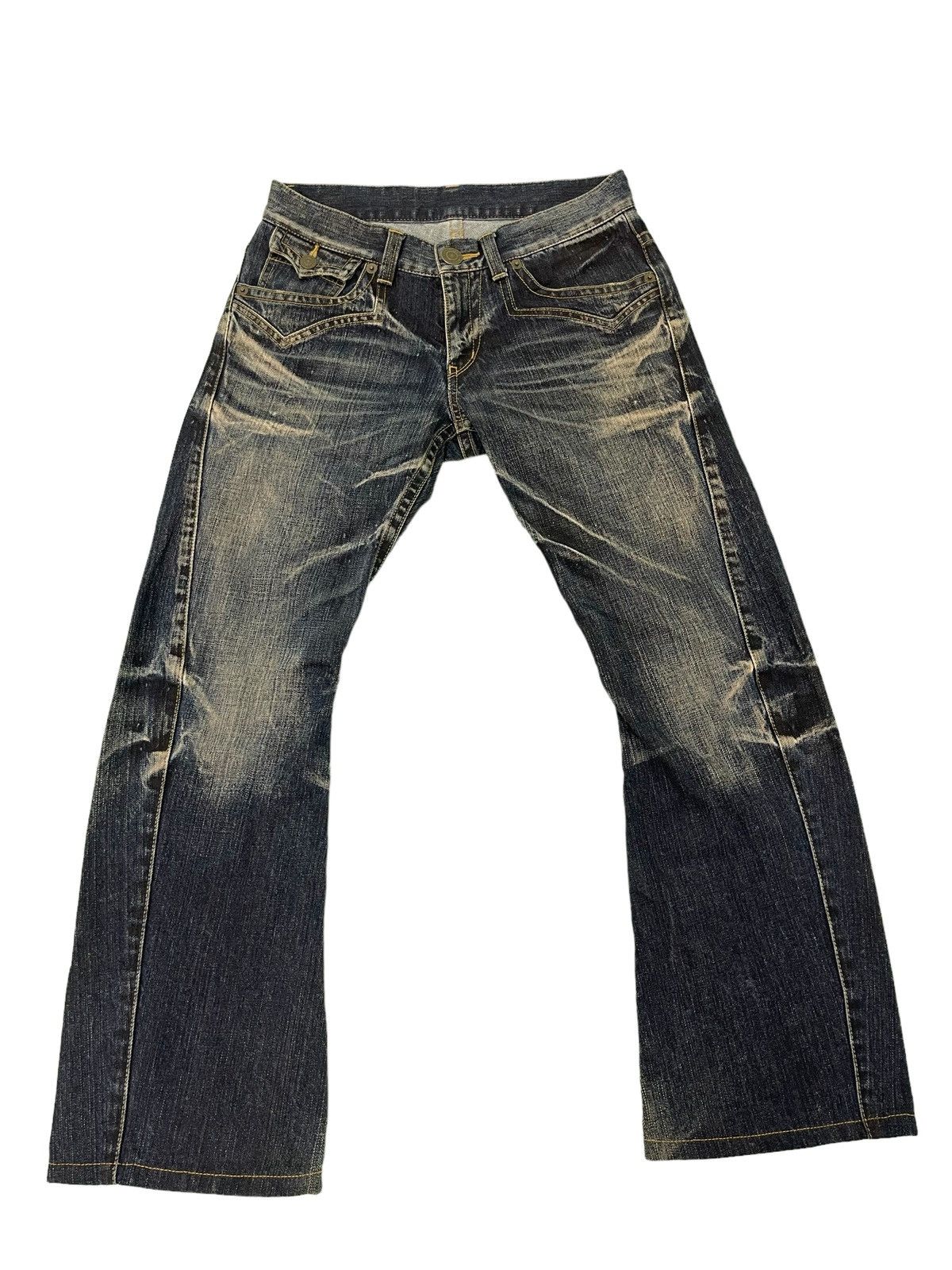 Japanese Brand Flare Jeans Rattletrap Curv Leg Acid Wash Boot Cut 2🟦3 Size US 30 / EU 46 - 9 Thumbnail
