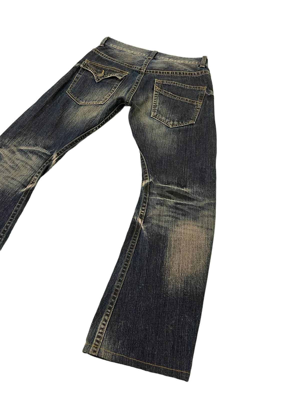 Japanese Brand Flare Jeans Rattletrap Curv Leg Acid Wash Boot Cut 2🟦3 Size US 30 / EU 46 - 3 Thumbnail