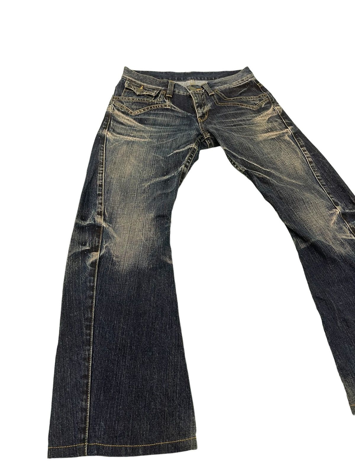 Japanese Brand Flare Jeans Rattletrap Curv Leg Acid Wash Boot Cut 2🟦3 Size US 30 / EU 46 - 10 Thumbnail