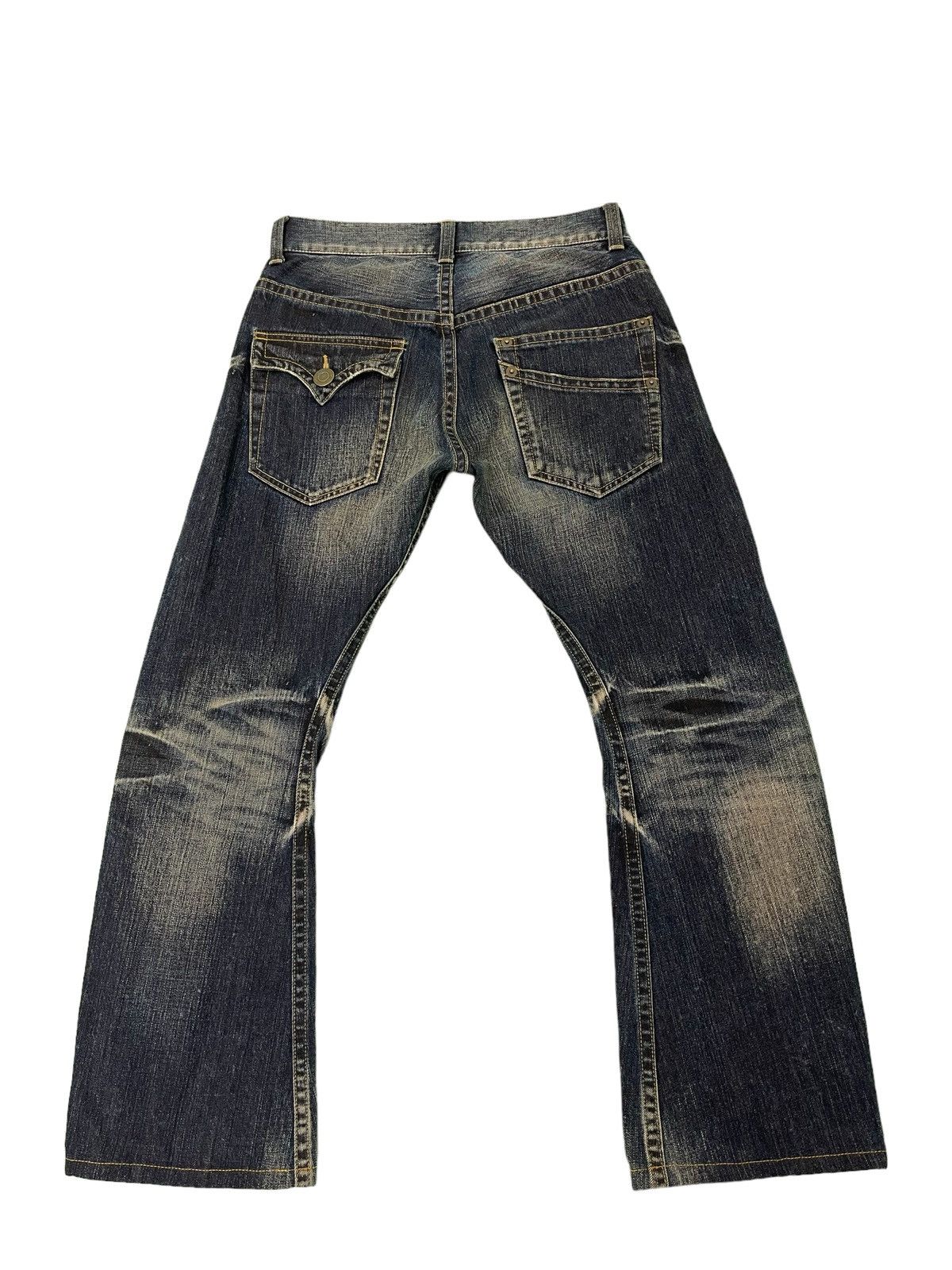 Japanese Brand Flare Jeans Rattletrap Curv Leg Acid Wash Boot Cut 2🟦3 Size US 30 / EU 46 - 2 Thumbnail