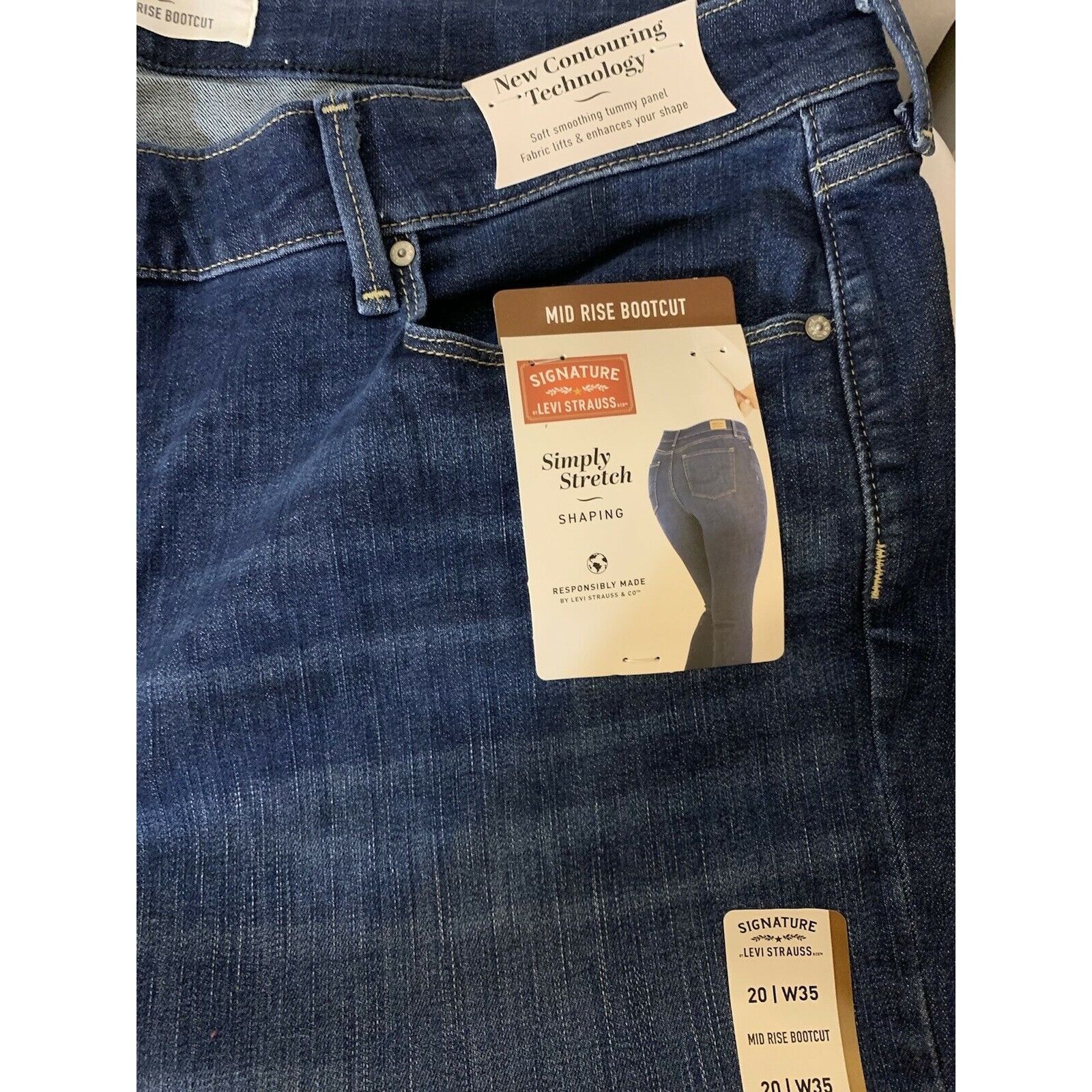 Levi's New LEVI STRAUSS SIGNATURE WOMEN 20/35W MID-RISE BOOTCUT STR Size 42" / US 20 - 1 Thumbnail