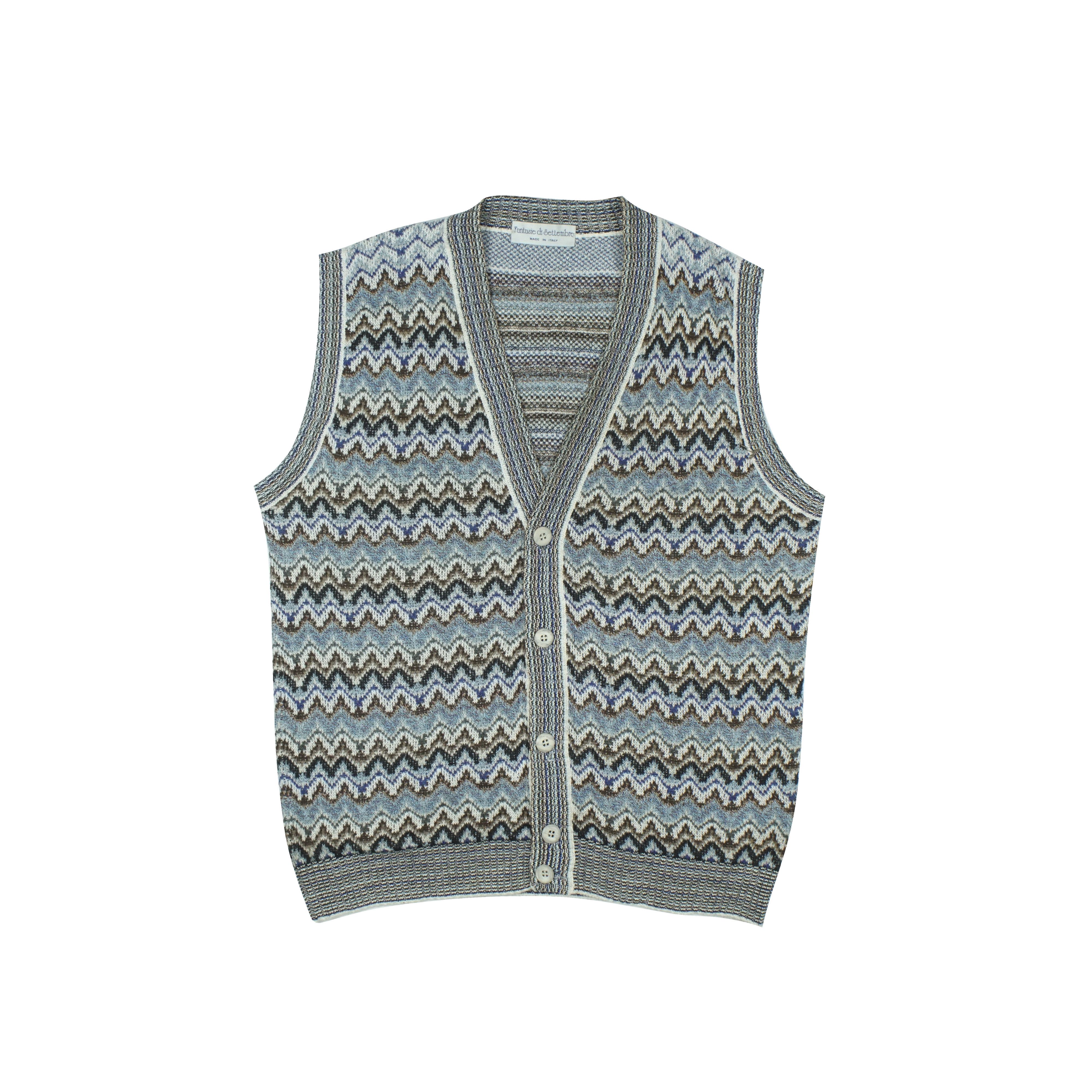 Vintage *NoTariff Italian Made Fantasie di Settembre Knitted Vest Size US S / EU 44-46 / 1 - 1 Thumbnail