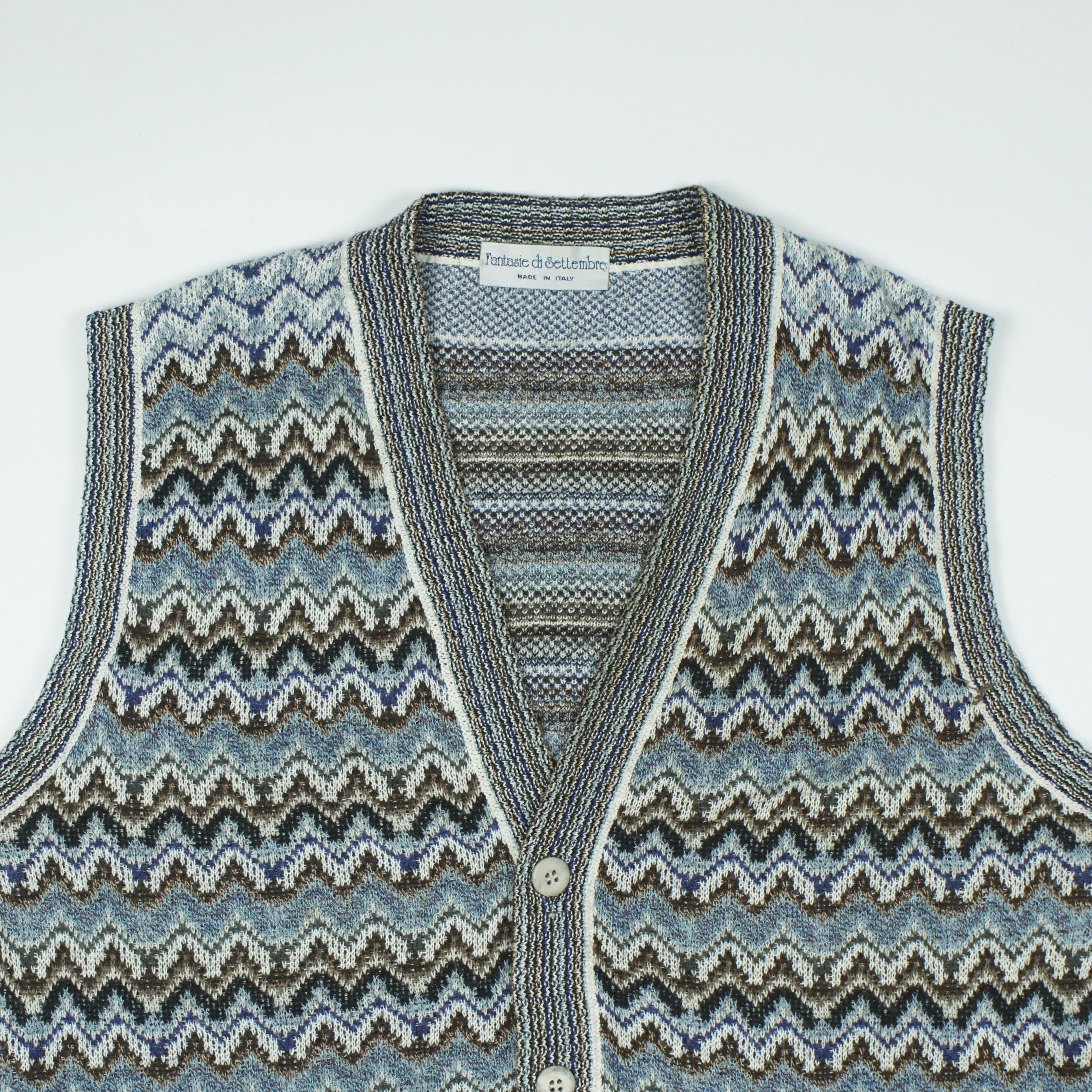 Vintage *NoTariff Italian Made Fantasie di Settembre Knitted Vest Size US S / EU 44-46 / 1 - 2 Thumbnail
