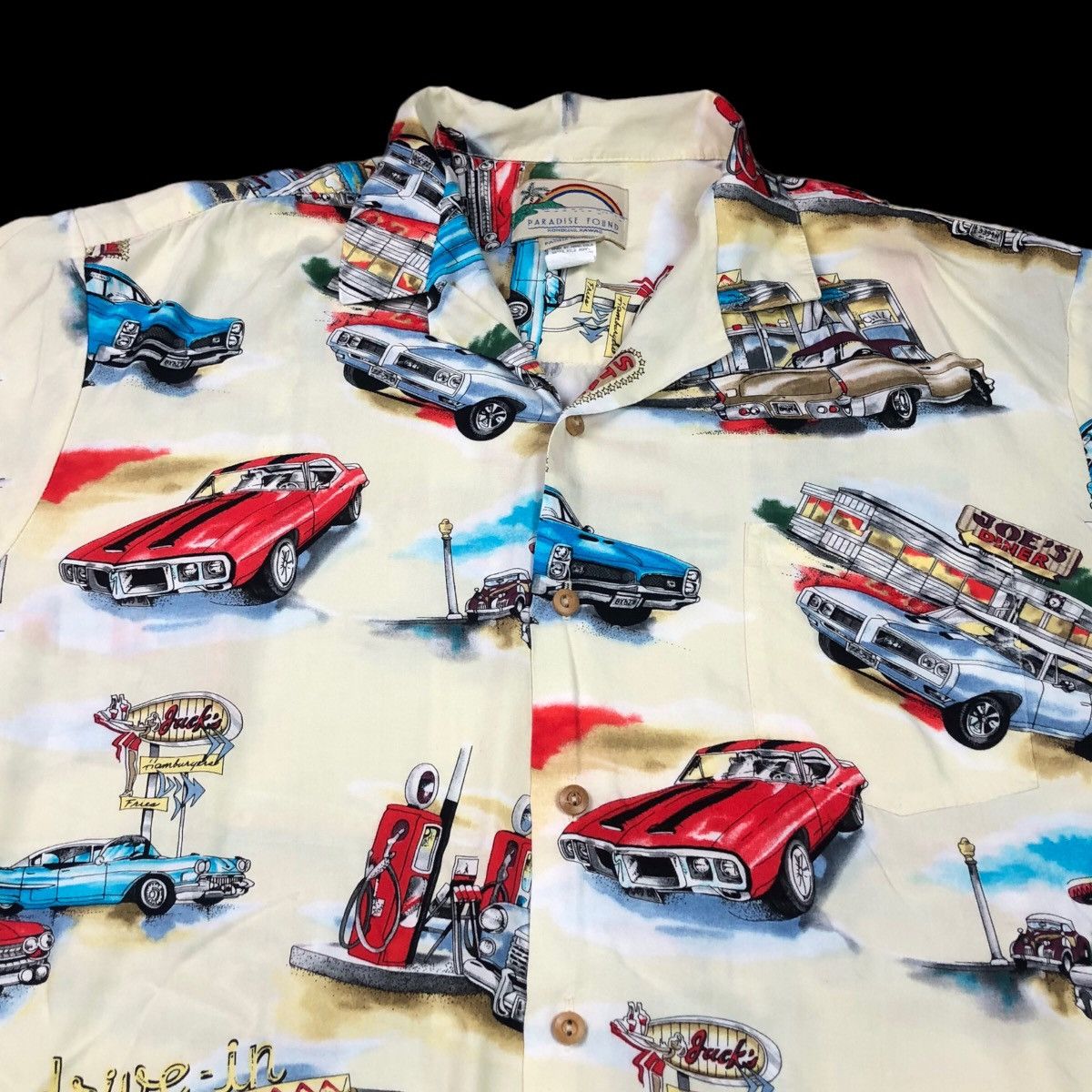 Vintage Vintage 90s Paradise Found General Motors Hawaiian Shirt XL Size US XL / EU 56 / 4 - 2 Thumbnail