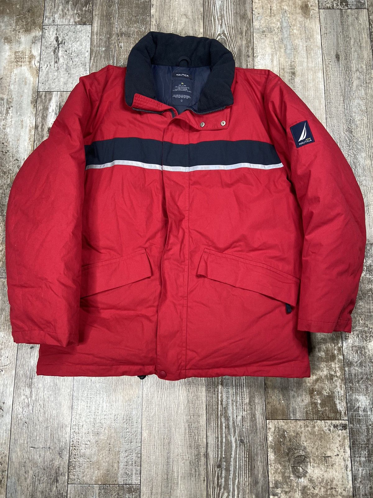 image of Made In USA x Nautica Crazy Vintage Y2K Colorful Nautica Hiking Jacket XL Usa in Red, Men's