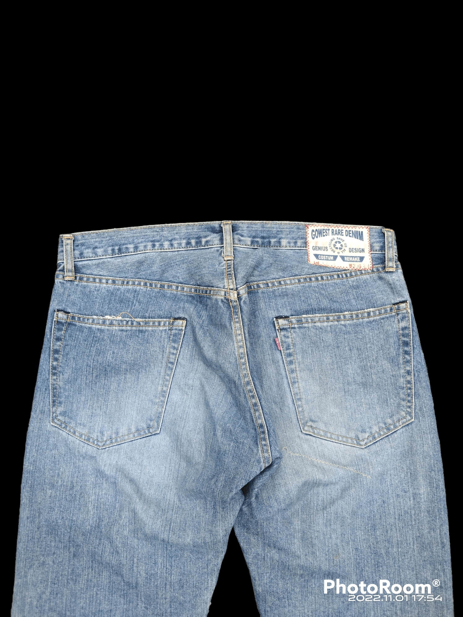 Japanese Brand DiSTRESSED BORO GOWEST MADE IN JAPAN DENIM PANTS Size US 33 - 4 Thumbnail