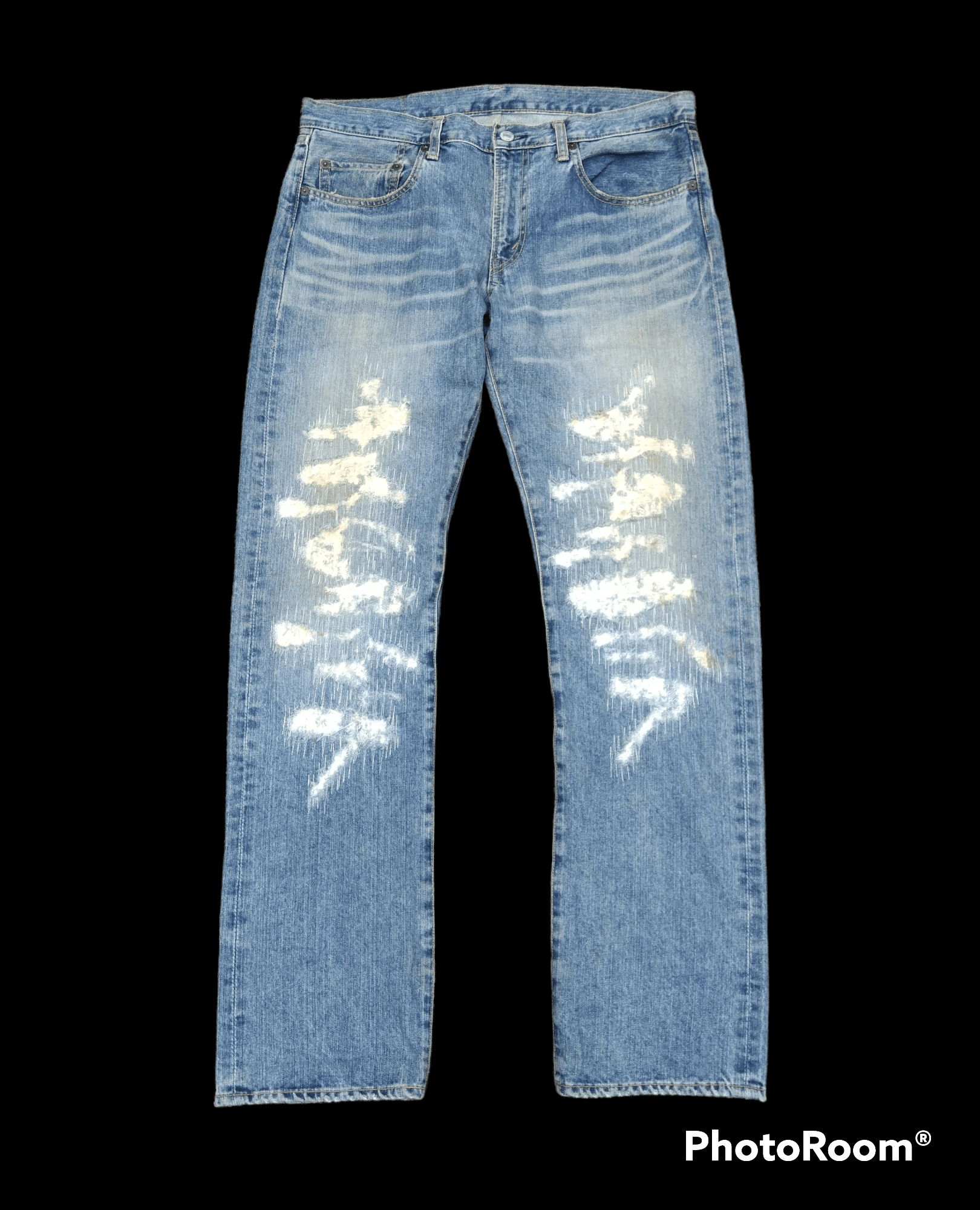 Japanese Brand DiSTRESSED BORO GOWEST MADE IN JAPAN DENIM PANTS Size US 33 - 1 Thumbnail