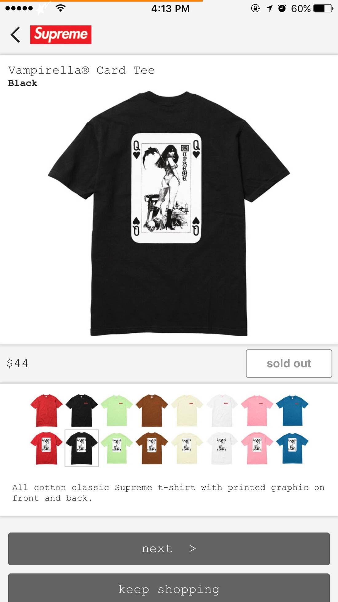 Supreme Supreme X Vampirella Card Tee | Grailed